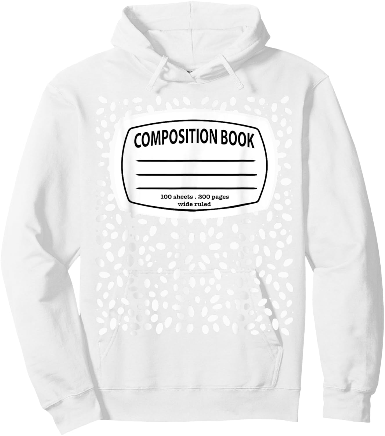 Composition Notebook Costume - Matching Group Halloween Hoodie - Hoodie | White