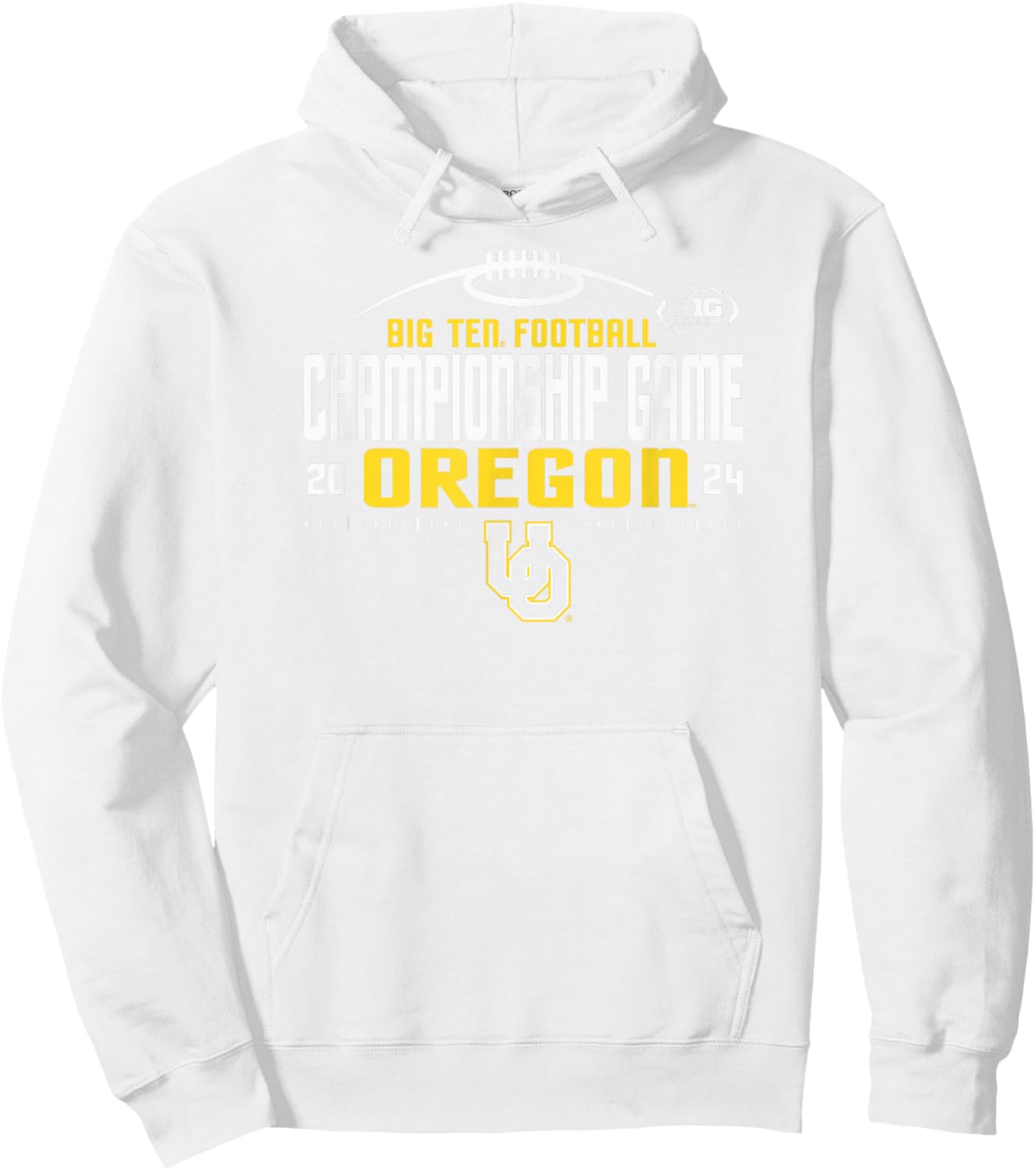 Oregon Ducks Big Ten Championship 2024 Football Laces Green Hoodie - Hoodie | White