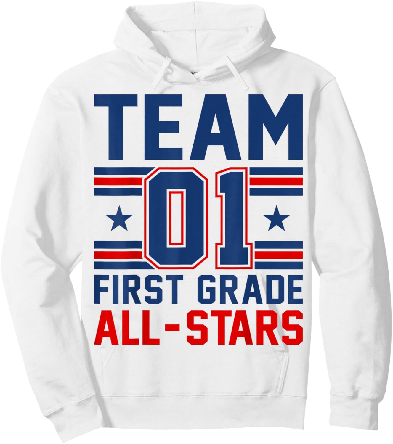 Kids Sports 01 Team First Grade 1st Grade All Stars Jersey Hoodie - Hoodie | White