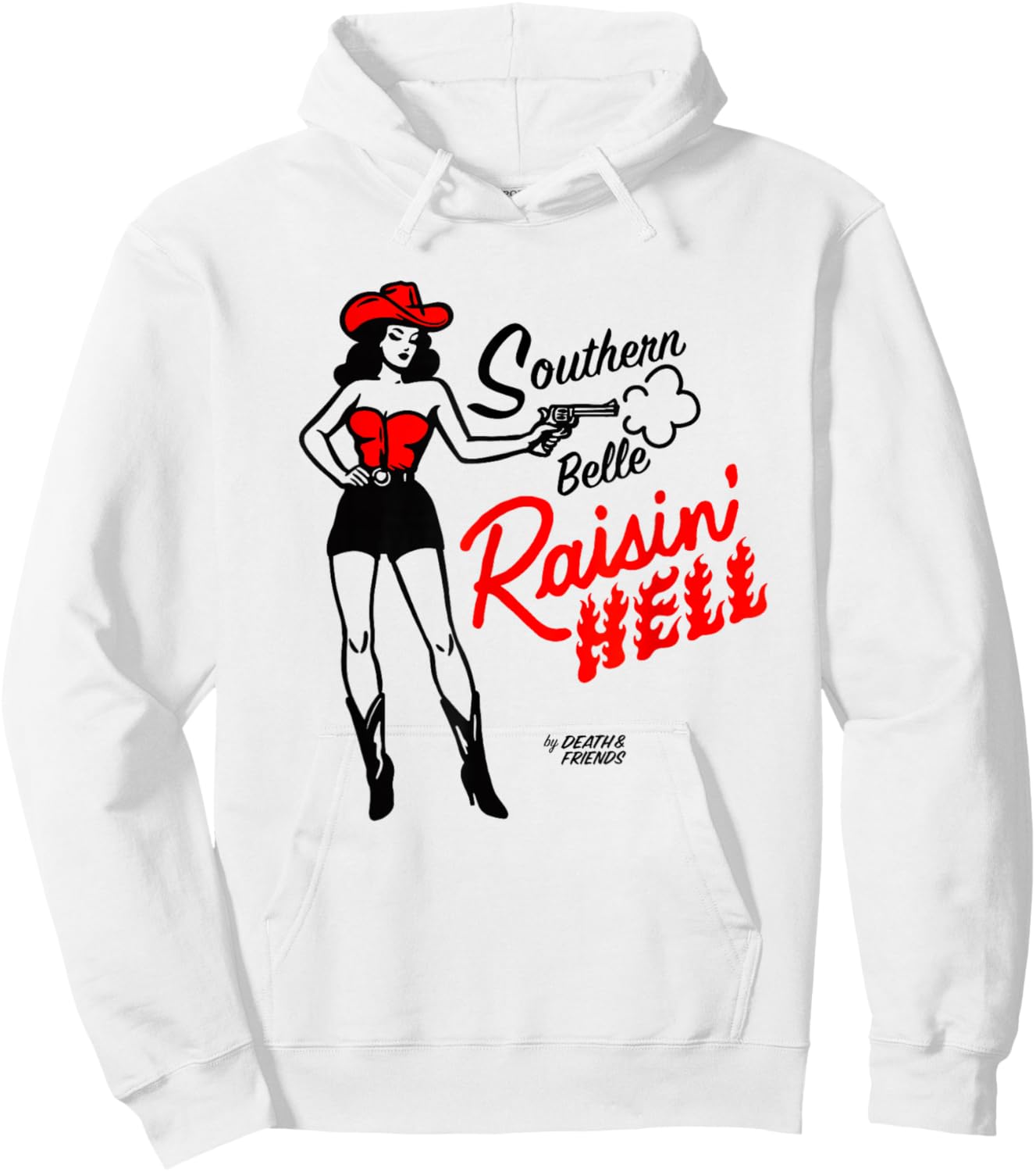 “Southern Belle Raisin' Hell” - Cowgirl Outfits for Party Hoodie - Hoodie | White