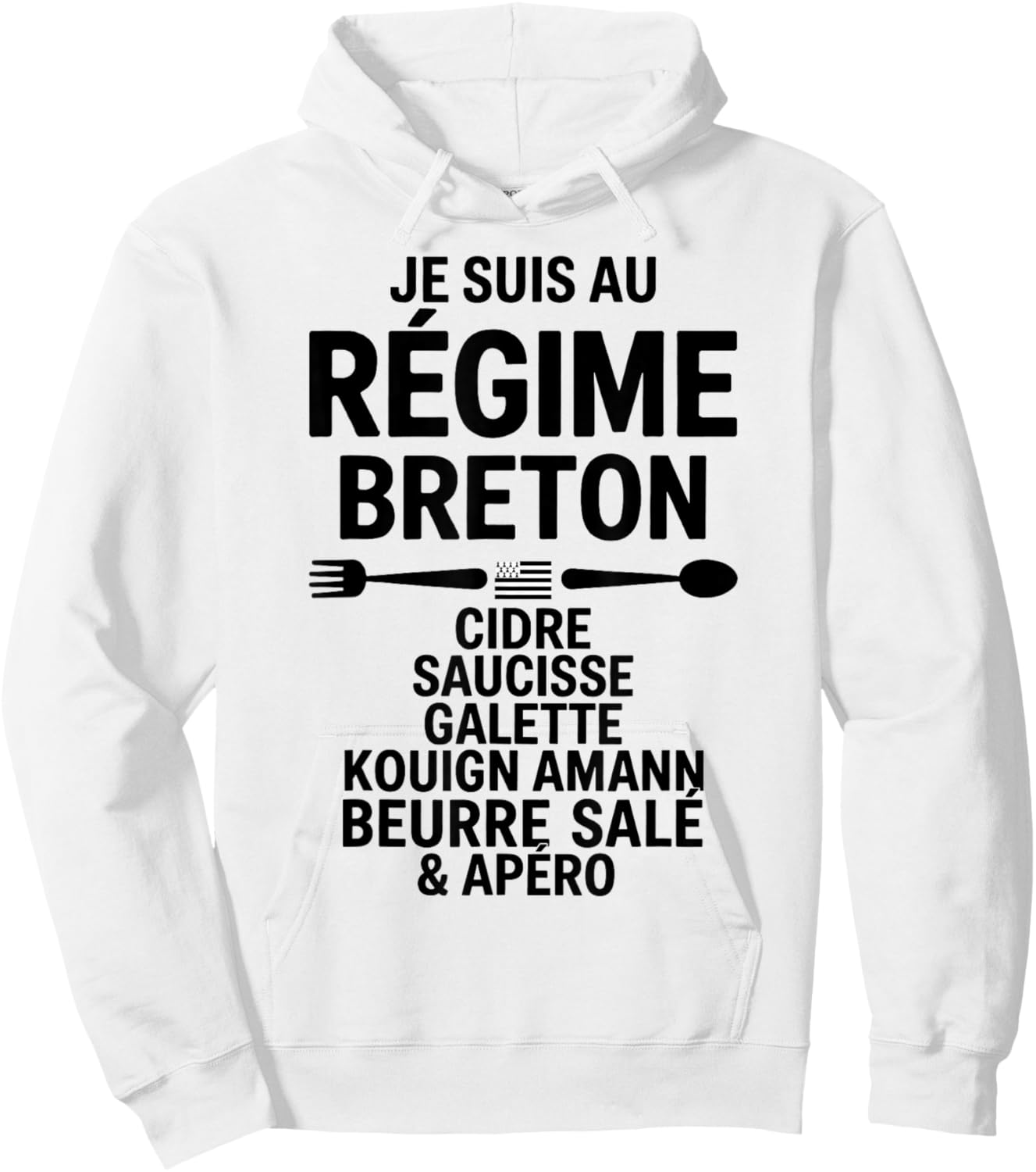 Diet Breton Humour Brittany Cider Sausage Galette Butter Hoodie - Hoodie | White