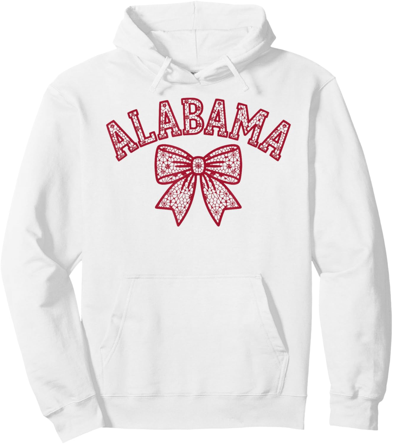 Cute Alabama Design with Lace Coquette Bow, Cute Alabama Hoodie - Hoodie | White