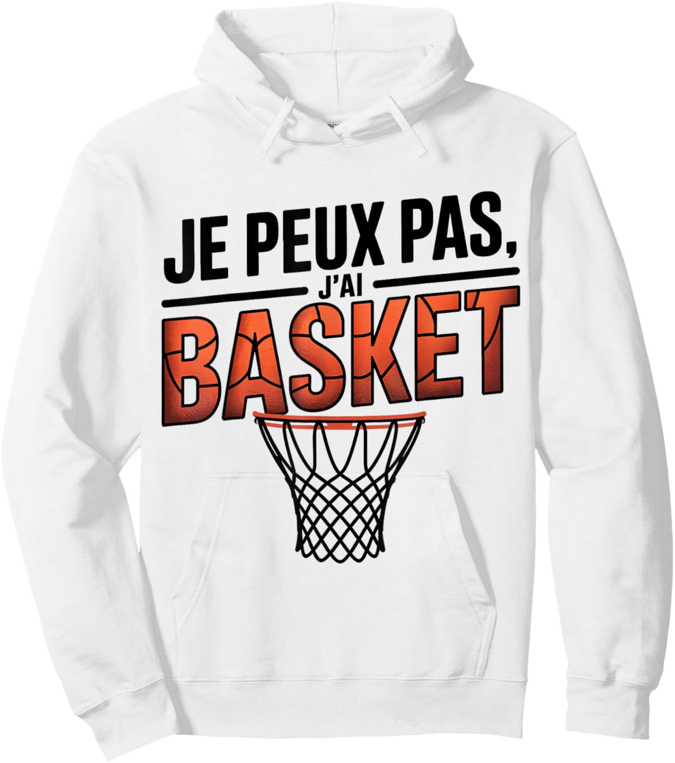 Je Peux Pas J'Ai Basketball Hoodie - Hoodie | White