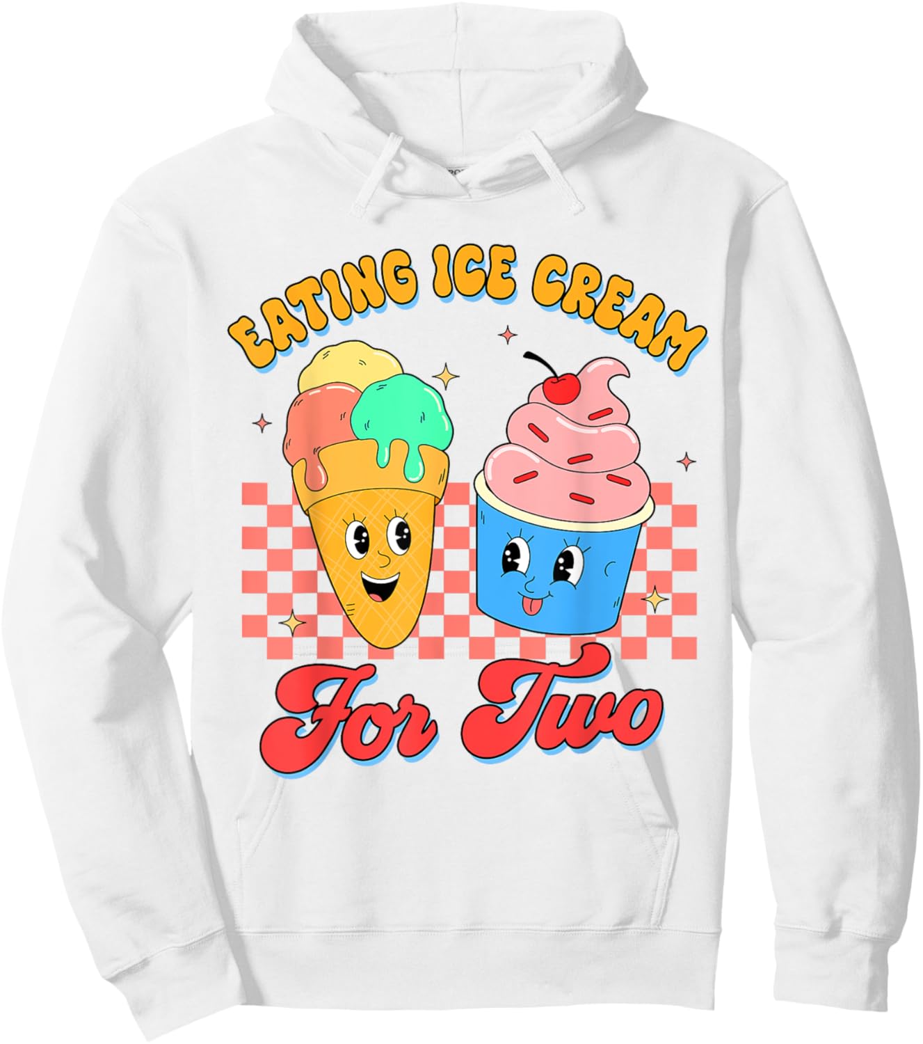 Pregnancy Announcement Mommy To Be Eating Ice Cream For Two Hoodie - Hoodie | White