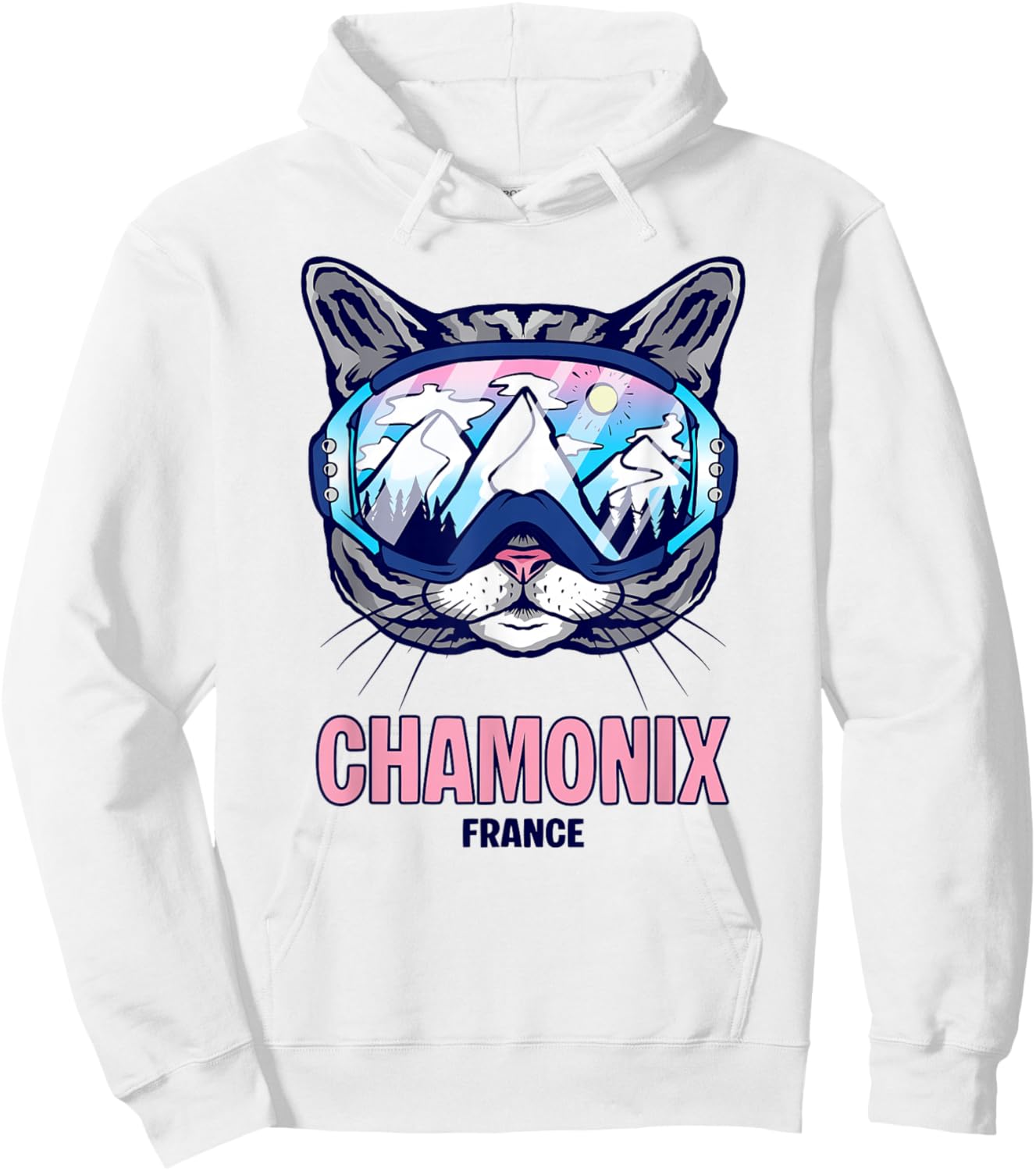Ski Mask for Cat Mountain Panorama Chamonix Hoodie - Hoodie | White