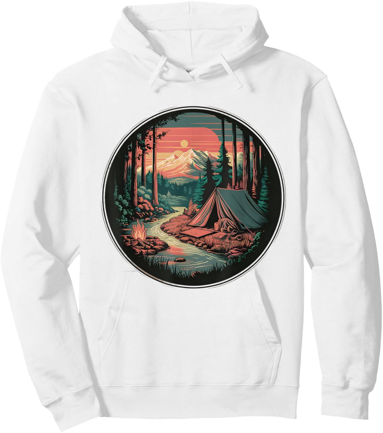 Trees Wildlife Nature Vintage Forest Hoodie - Hoodie | White