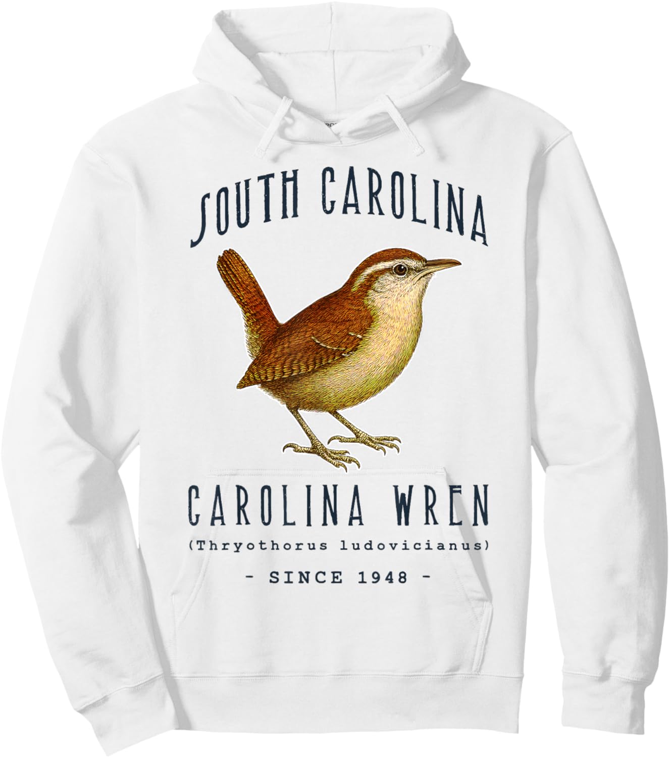 Carolina Wren Bird Hoodie - Hoodie | White