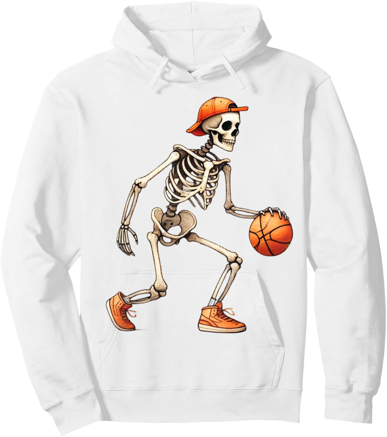 Skeleton Basketball Halloween Costume Funny Men Boys Kids Hoodie - Hoodie | White