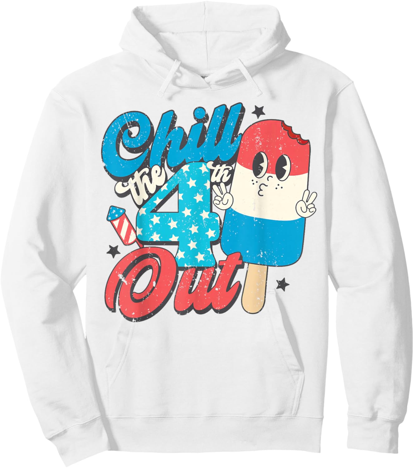 Chill The Fourth Out Popsicle 4th of July Shirts Boys Men Hoodie - Hoodie | White