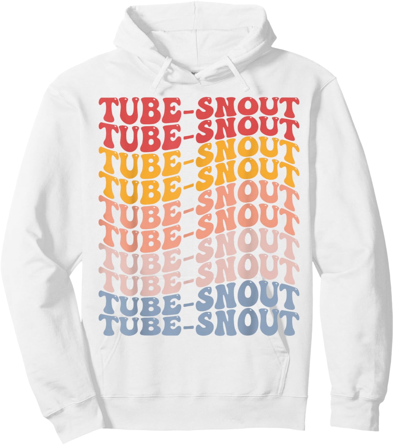 Tube-Snout Groovy Retro Fish Hoodie - Hoodie | White