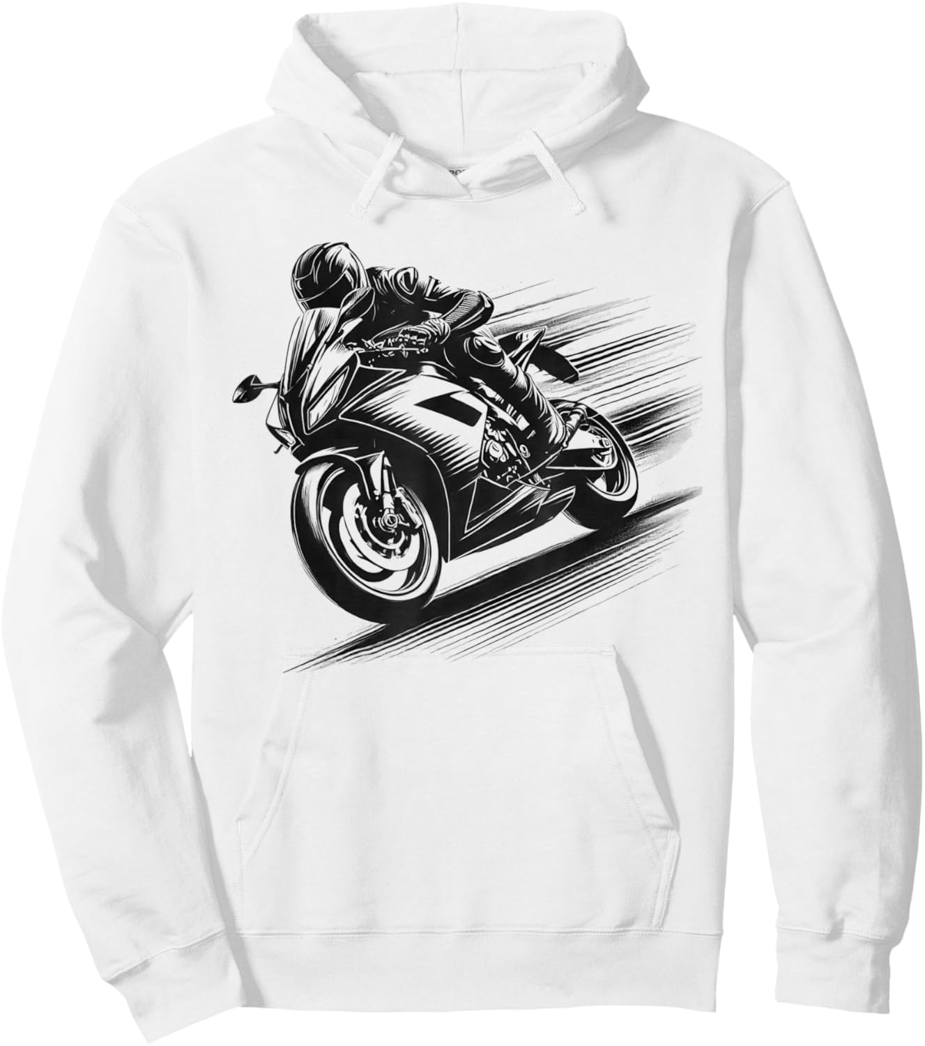 Fun Fast Motorcycle Crotch Rocket Sport Bike Rider Hoodie - Hoodie | White