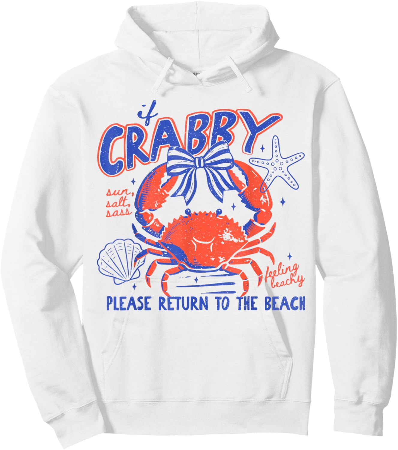 If Crabby Please Return to Beach Funny Crab Vacation Summer Hoodie - Hoodie | White