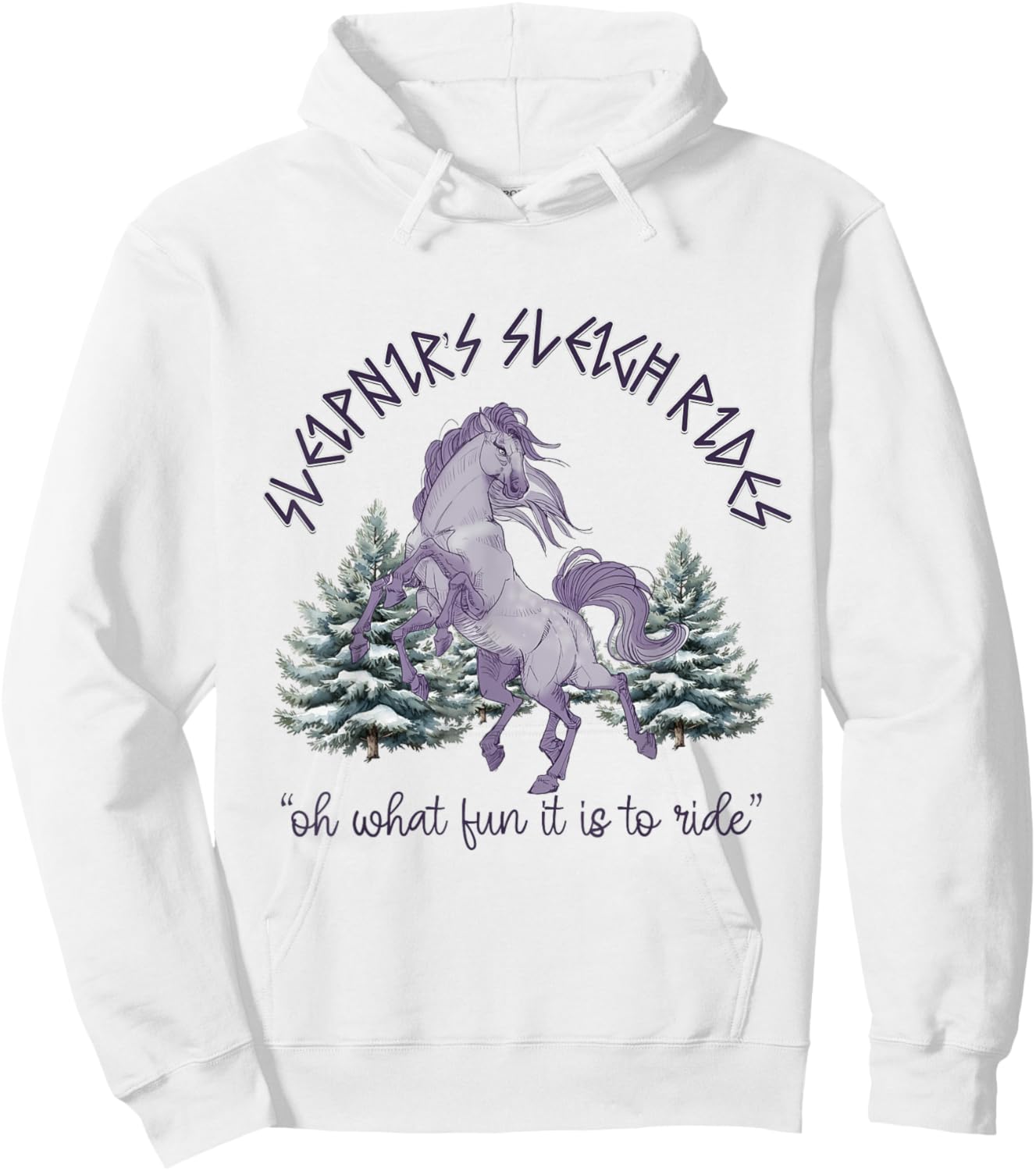 Odin Sleipnir Horse norse nordic Viking Christmas Yule Hoodie - Hoodie | White