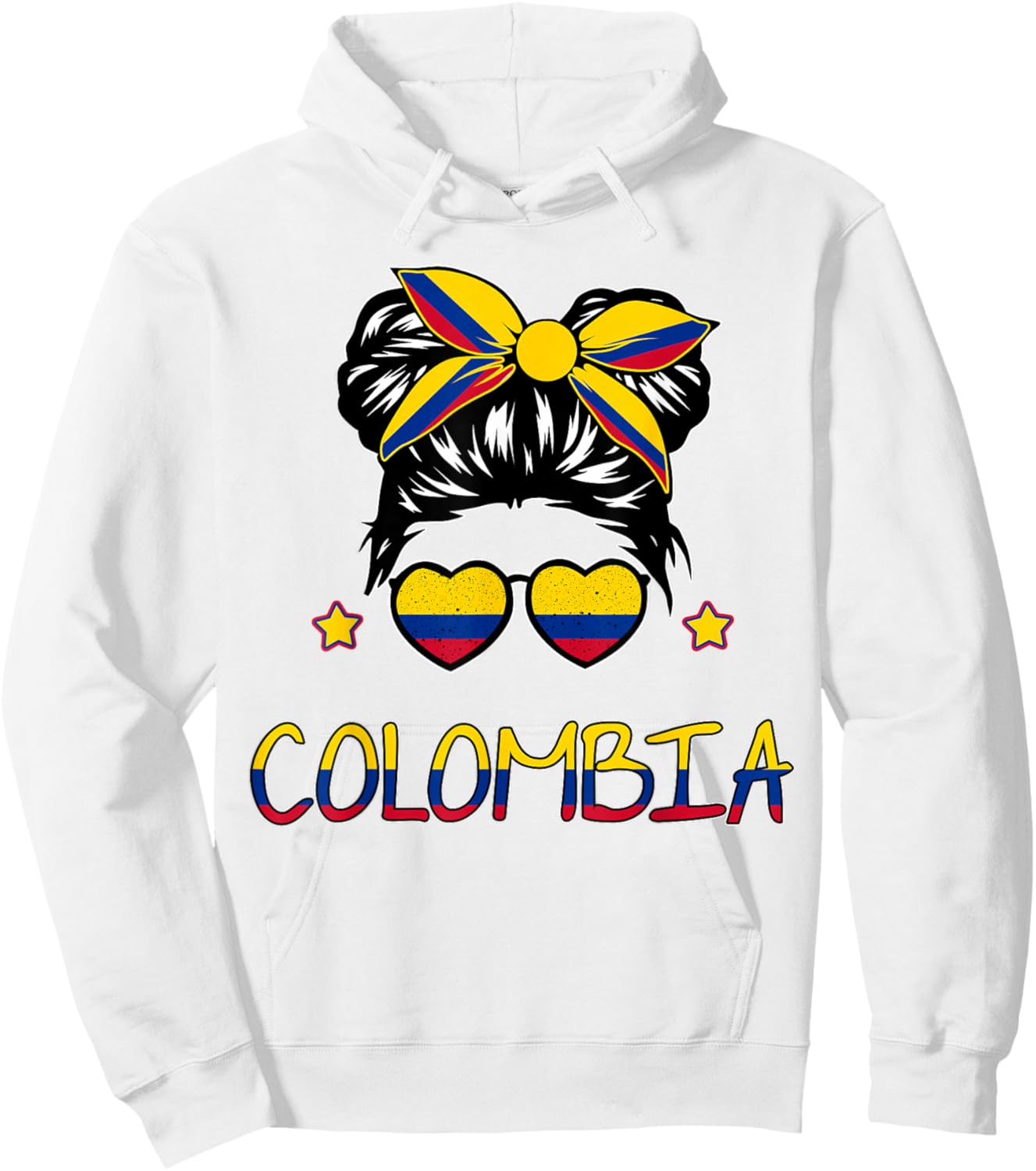 Girls Colombian Flag Kids Hispanic Heritage Month Colombia Hoodie - Hoodie | White