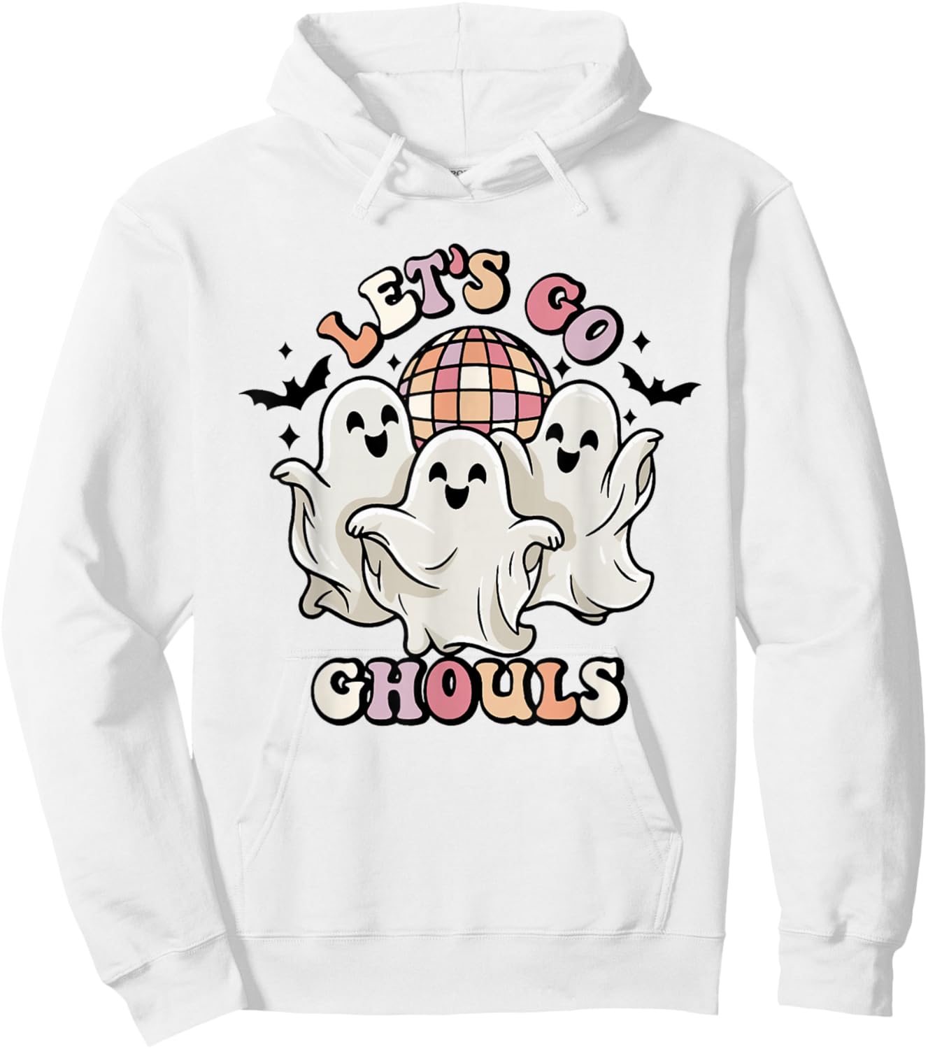 Lets Go Ghouls Halloween Disco Ghosts Hoodie - Hoodie | White
