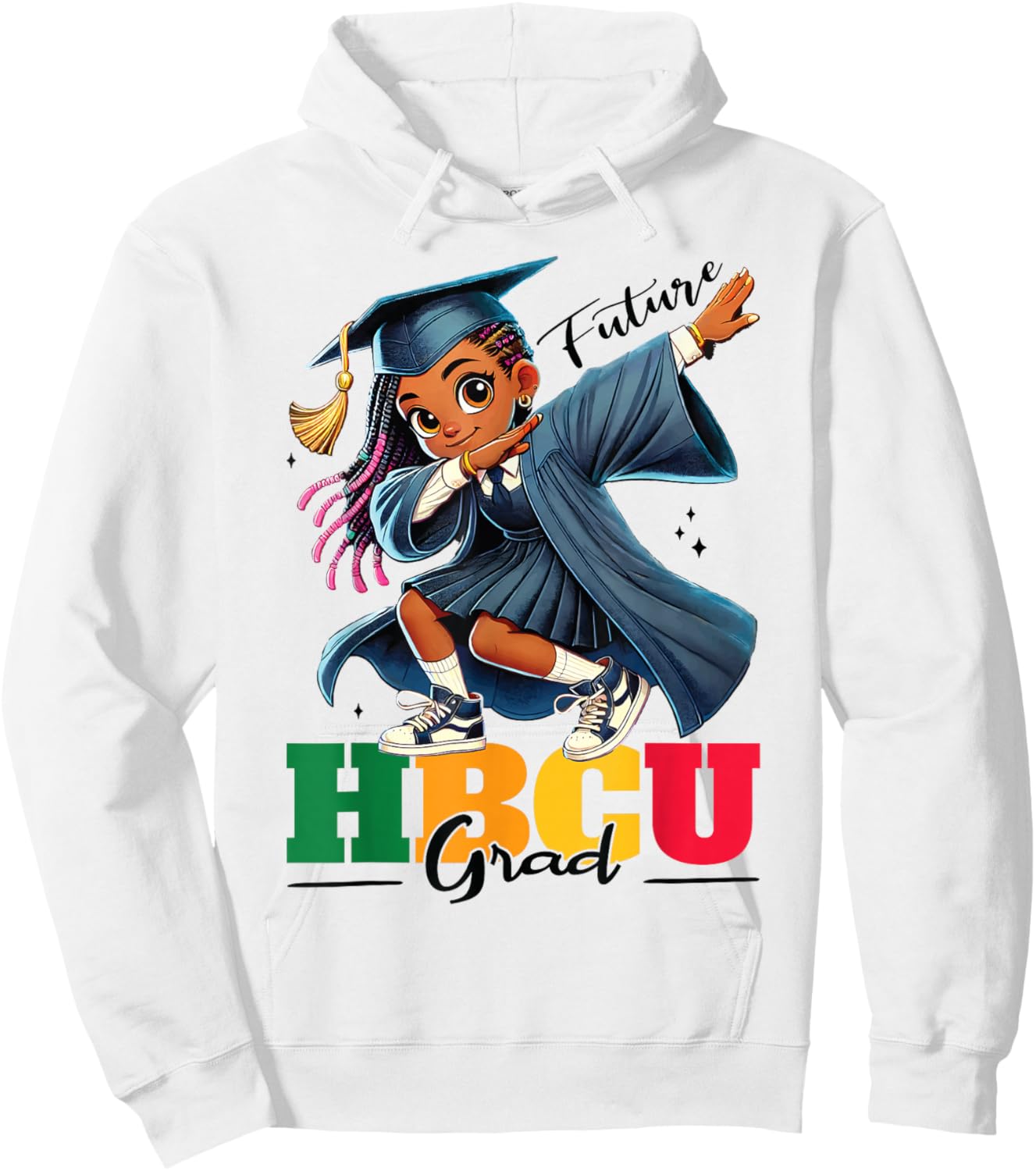Future HBCU Grad kids Black Girl Afro Black History Month Hoodie - Hoodie | White