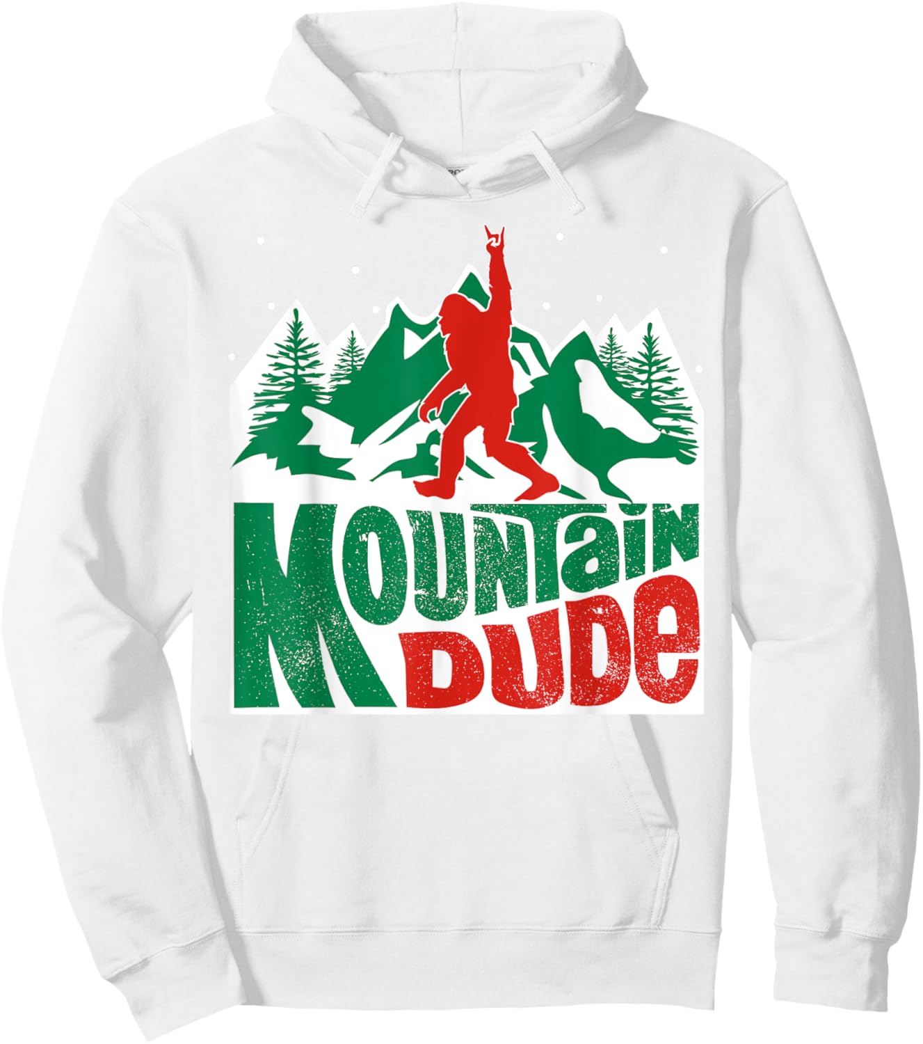 Mountain Dude Funny Bigfoot Sasquatch Rock On Hiking Hoodie - Hoodie | White