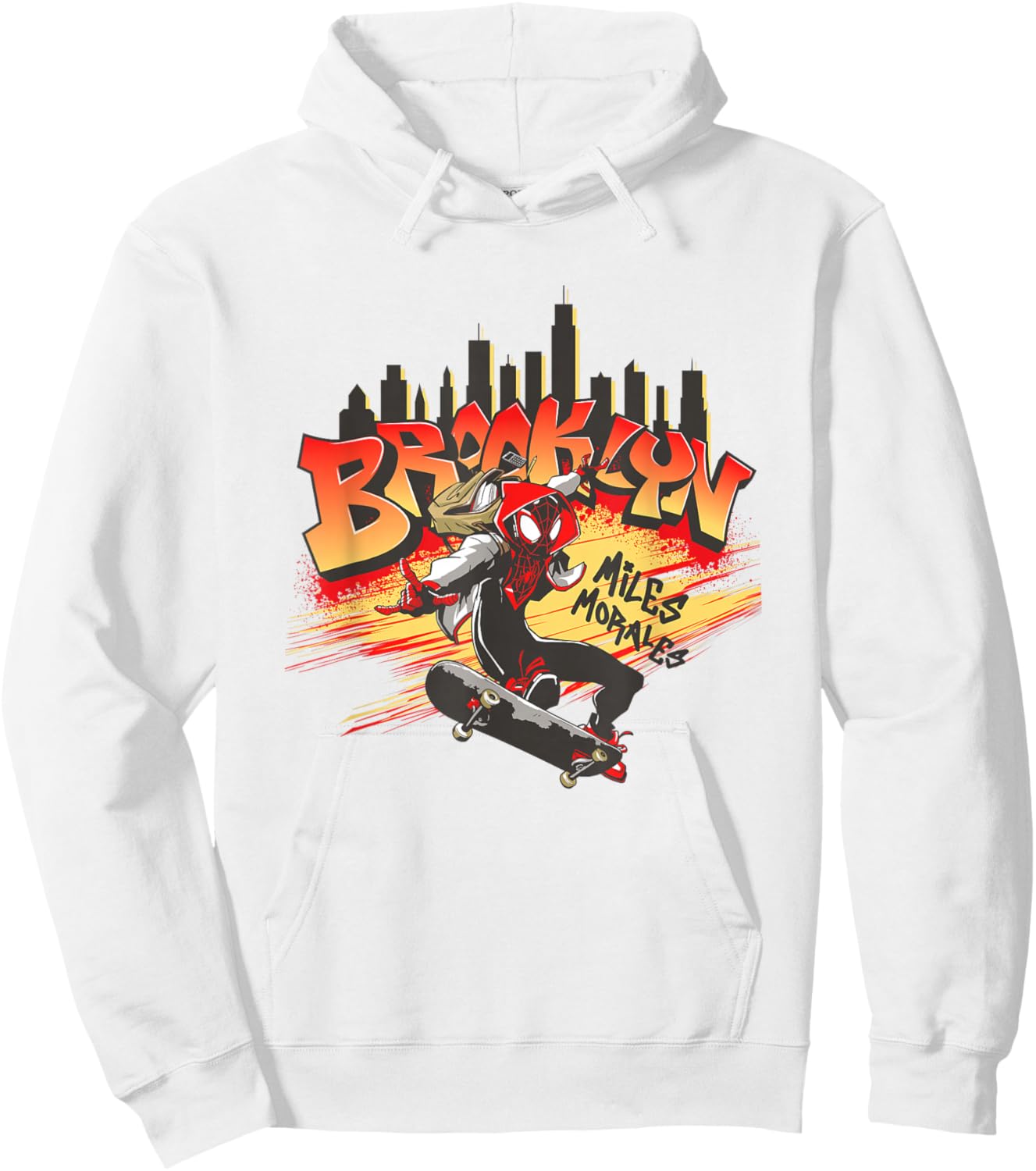 Marvel Comics Spider-Man Miles Morales Brooklyn Skate Hoodie - Hoodie | White