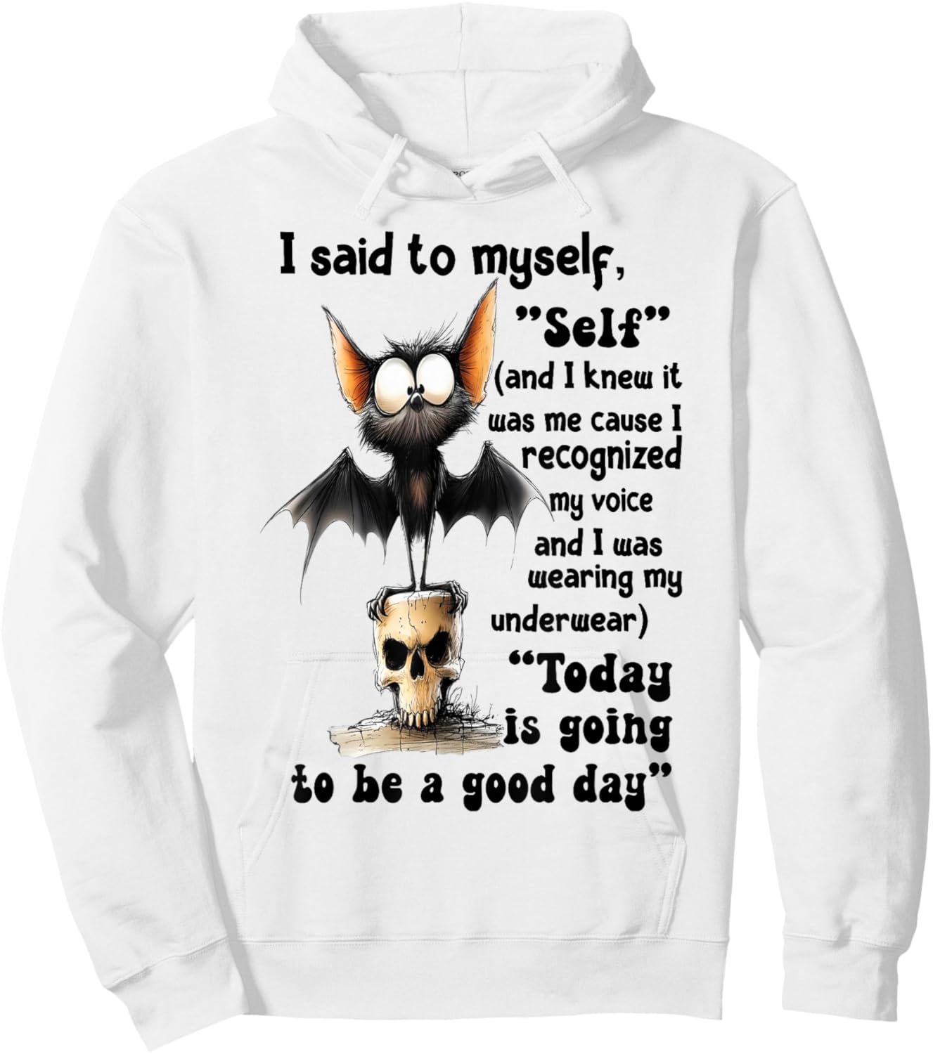 Bat - I Said to Myself Hoodie - Hoodie | White