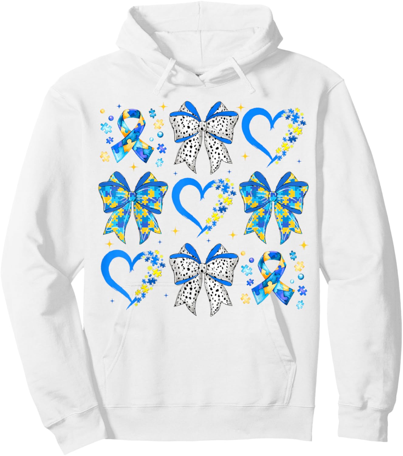 Down Syndrome Coquette Bow Support Word Down Syndrome Day Hoodie - Hoodie | White