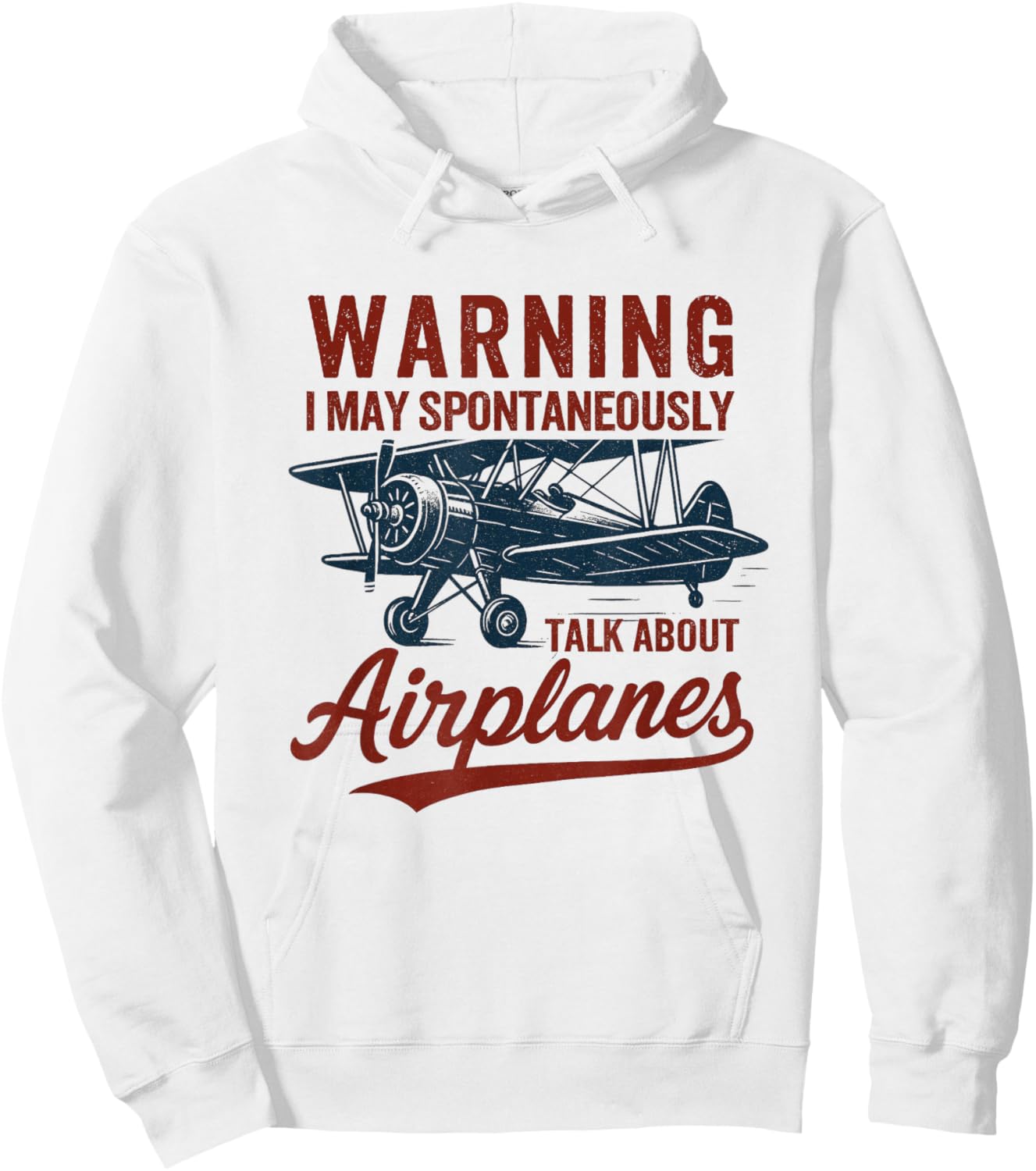 I May Talk About Airplanes Funny Pilot Aviation Airplane Hoodie - Hoodie | White
