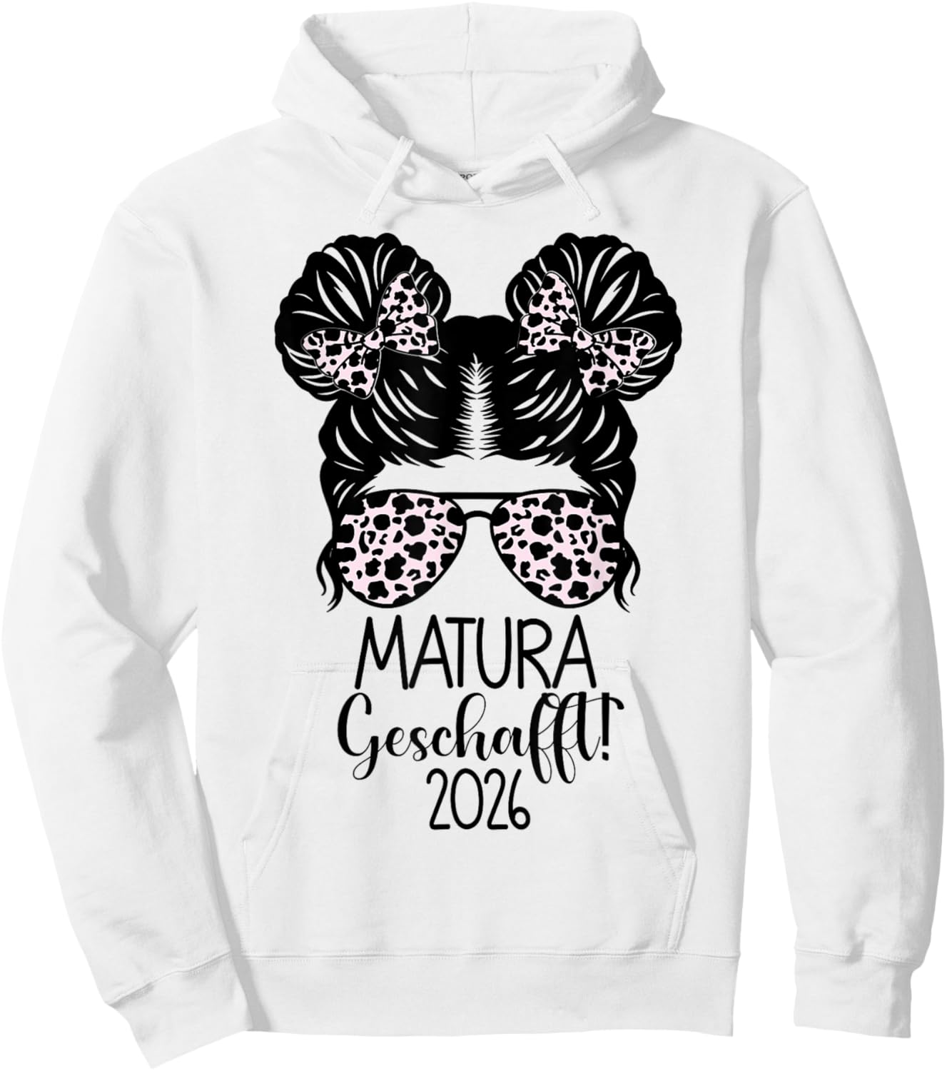 Matura Geschafft 2026 Messy Bun Maturaabschluss Hoodie - Hoodie | White