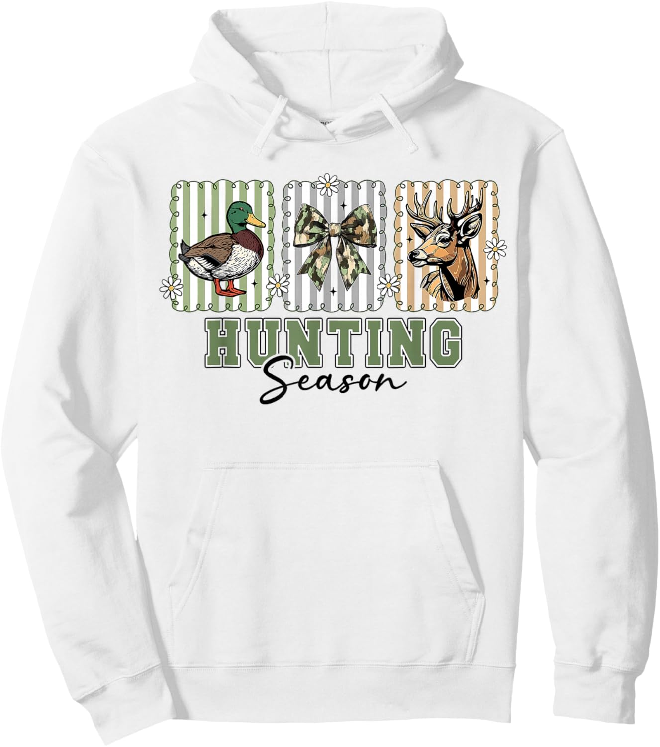 Camo Coquette Bow Deer Duck Hunting Season Women Girls Kids Hoodie - Hoodie | White