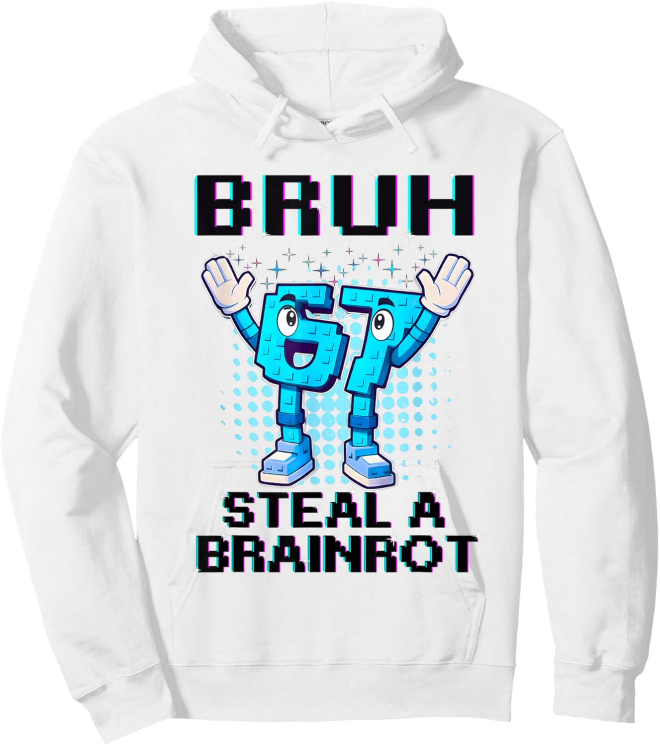 67 Six Seven 6-7 Funny Steal Brainrot Kids Gaming Meme Hoodie - Hoodie | White