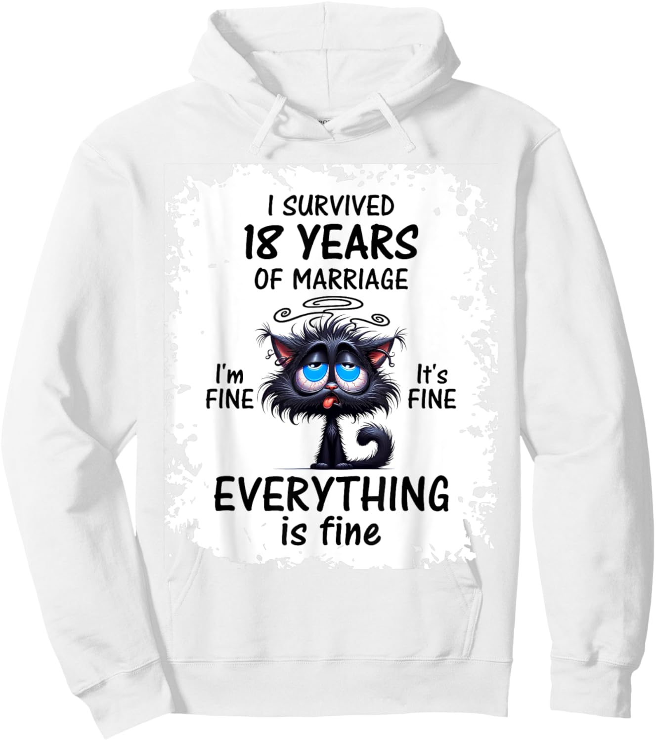 Porcelain Wedding I Survived 18 Years Of Marriage Hoodie - Hoodie | White
