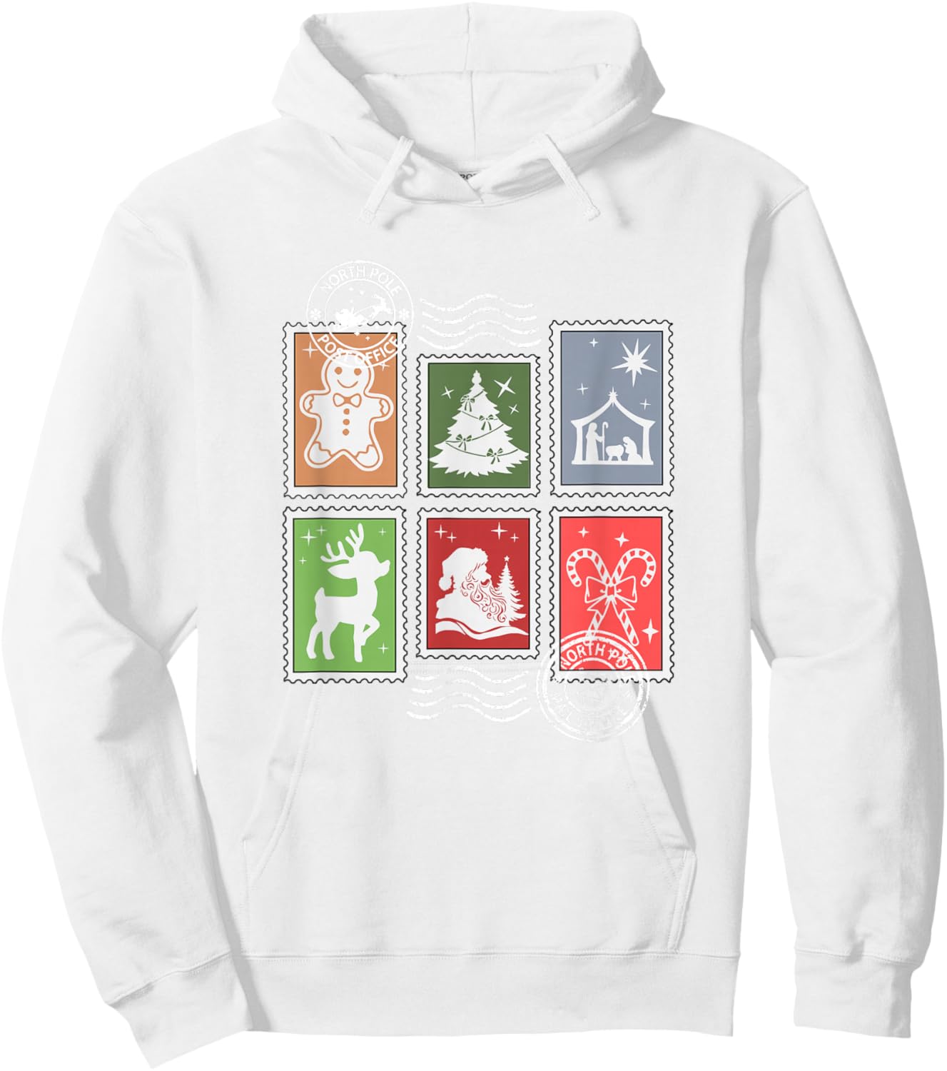 Classic Postage Stamps Christmas Mail Hoodie - Hoodie | White