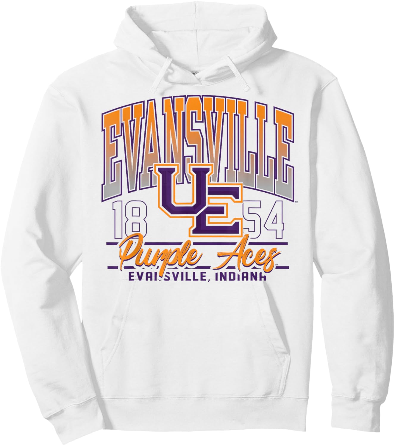 Evansville Purple Aces Kicking It Gray Officially Licensed Hoodie - Hoodie | White