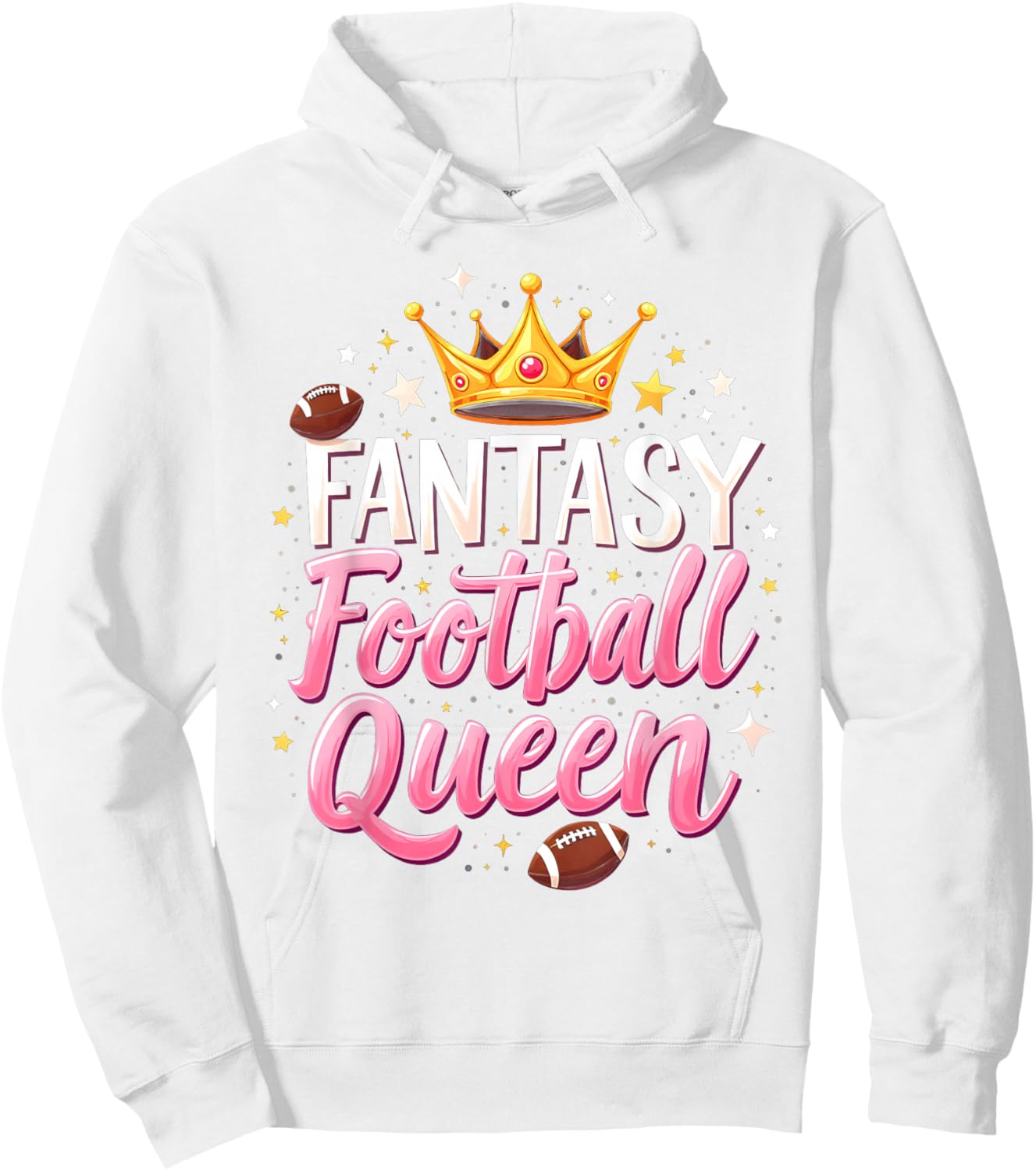 Fantasy Football Queen Women Fantasy Football Funny Women Hoodie - Hoodie | White