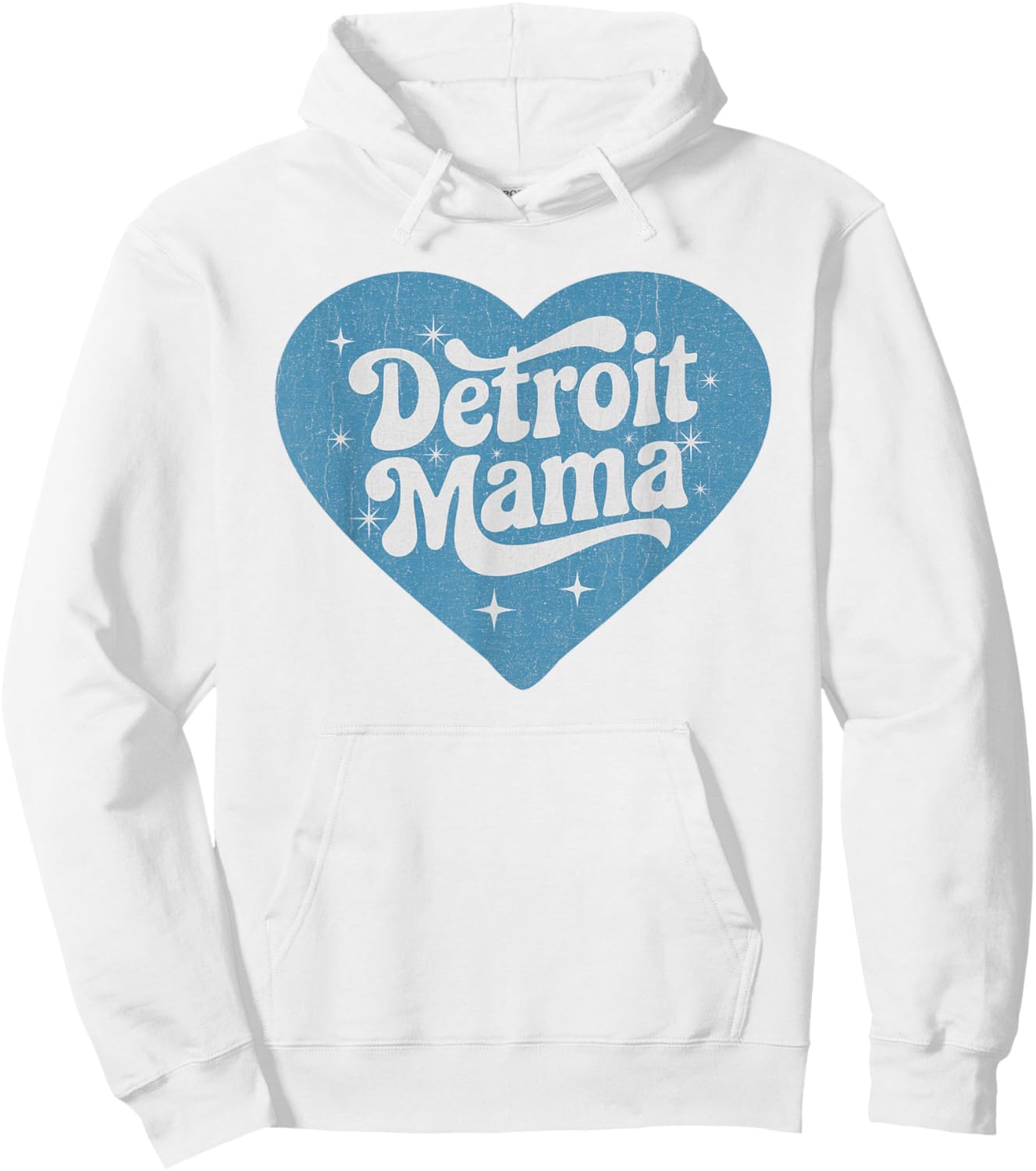 Proud Detroit Mom Heart Retro DET Mama Hoodie - Hoodie | White
