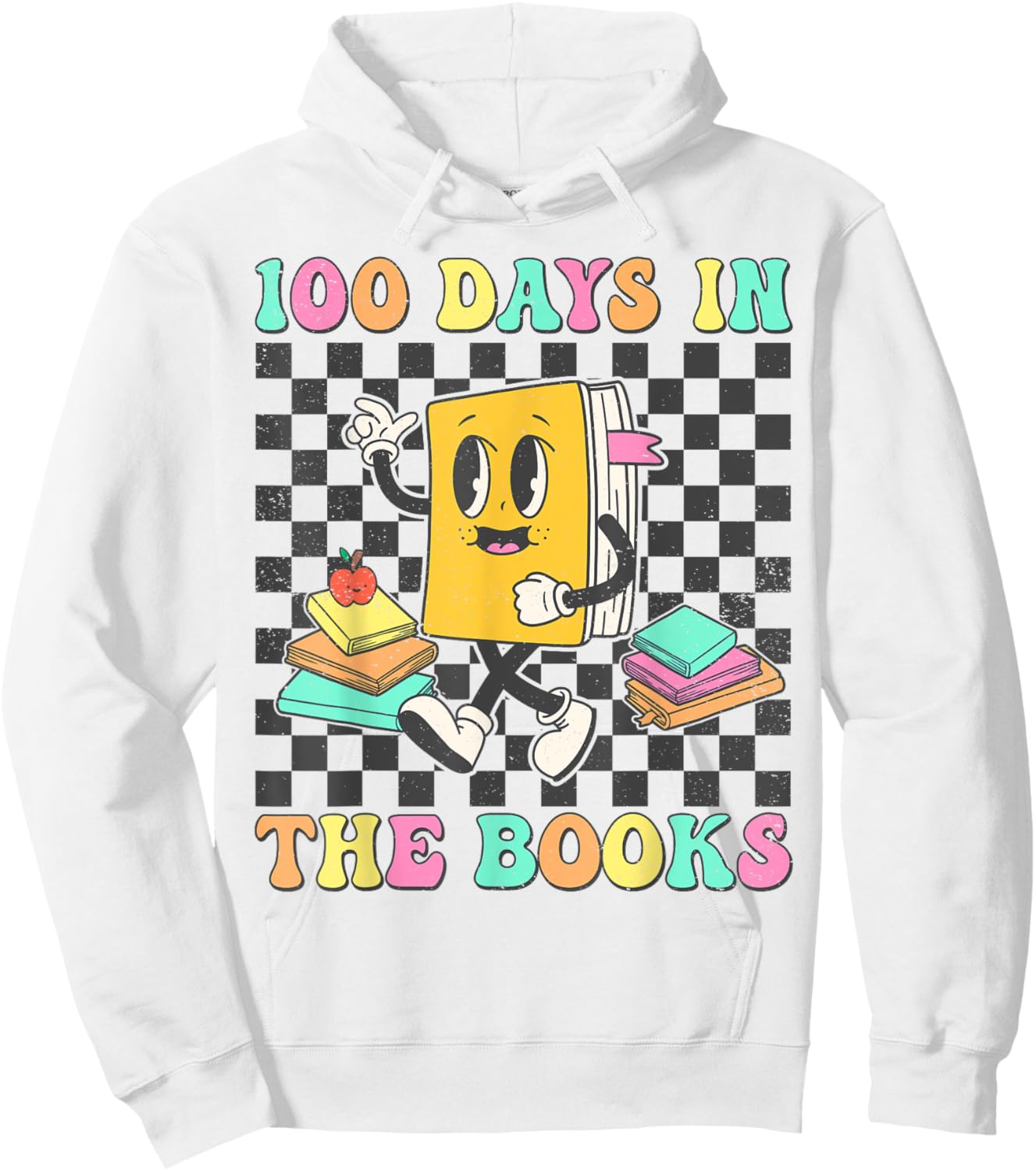 100 Days in the Books Reading Teacher 100th Day of School Hoodie - Hoodie | White
