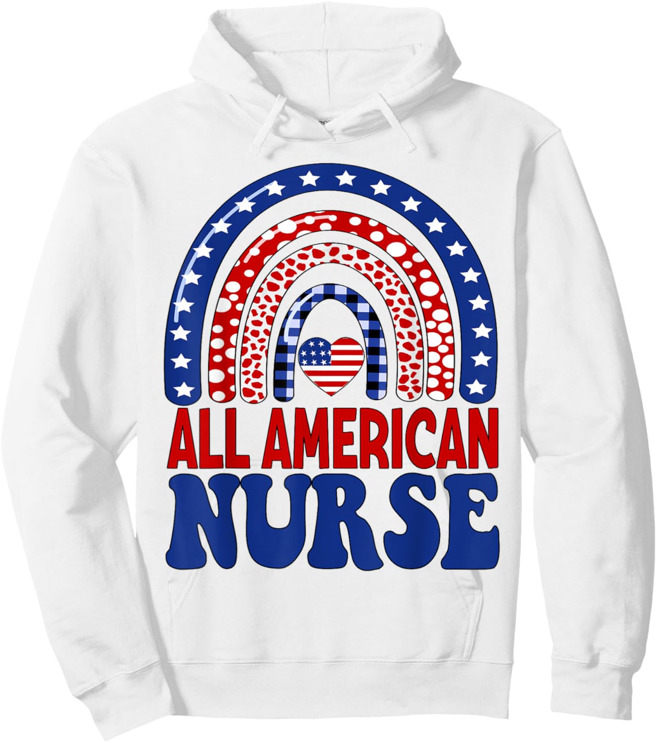 All American Nurse 4th of July RN Independence Day Nursing Men Hoodie - Hoodie | White