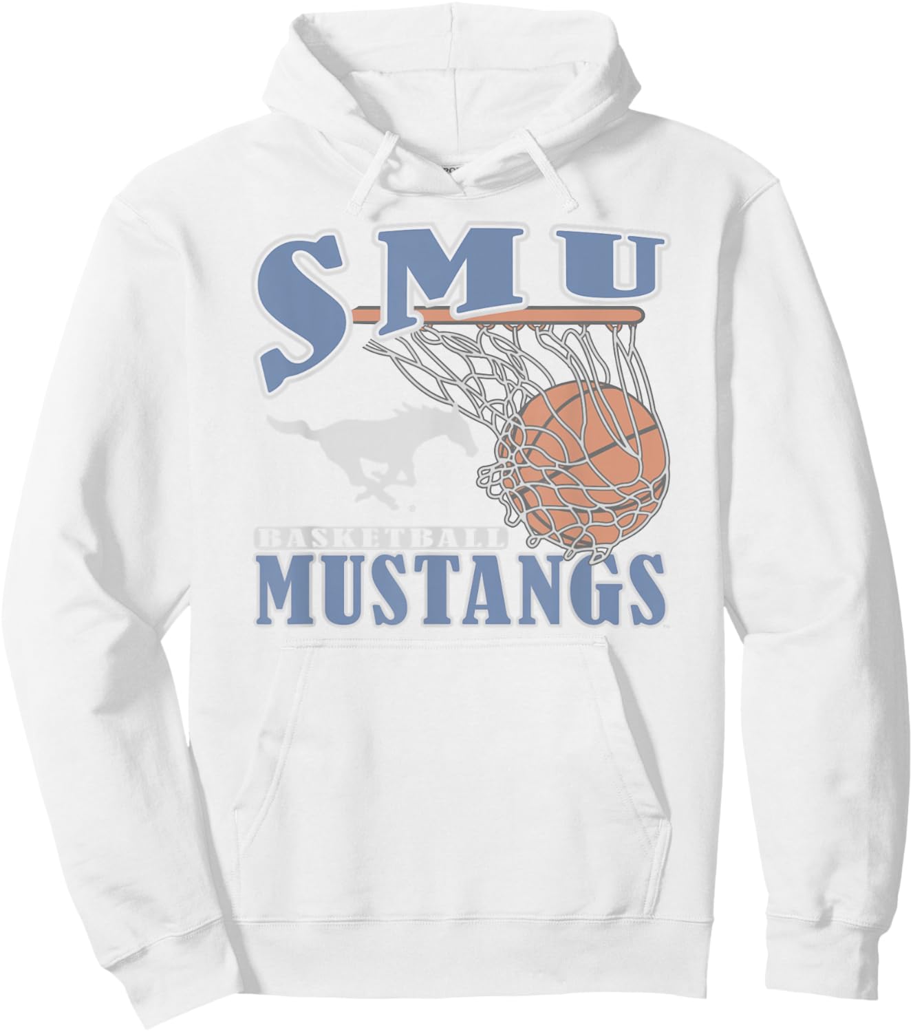 SMU Mustangs Basketball Vintage Lift Red Hoodie - Hoodie | White