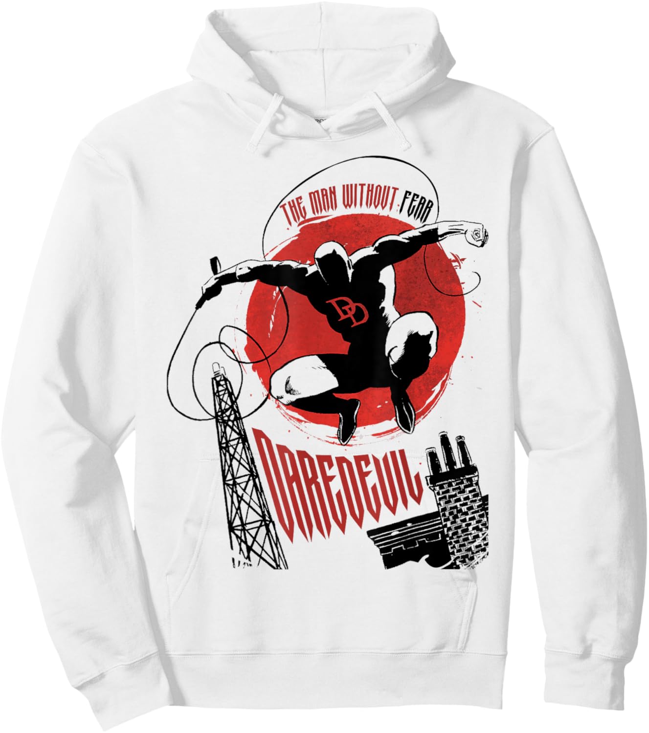 Marvel Comics Daredevil The Man Without Fear Silhouette Hoodie - Hoodie | White