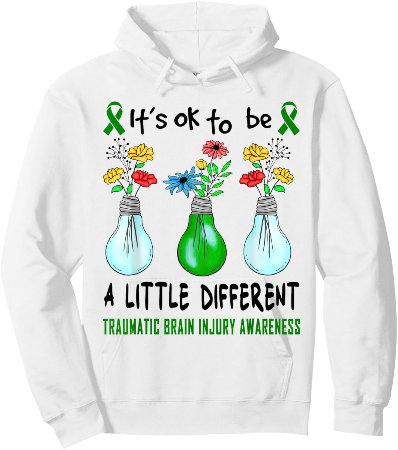 It's Ok To Be A Little Different Traumatic Brain Injury TBI Hoodie - Hoodie | White