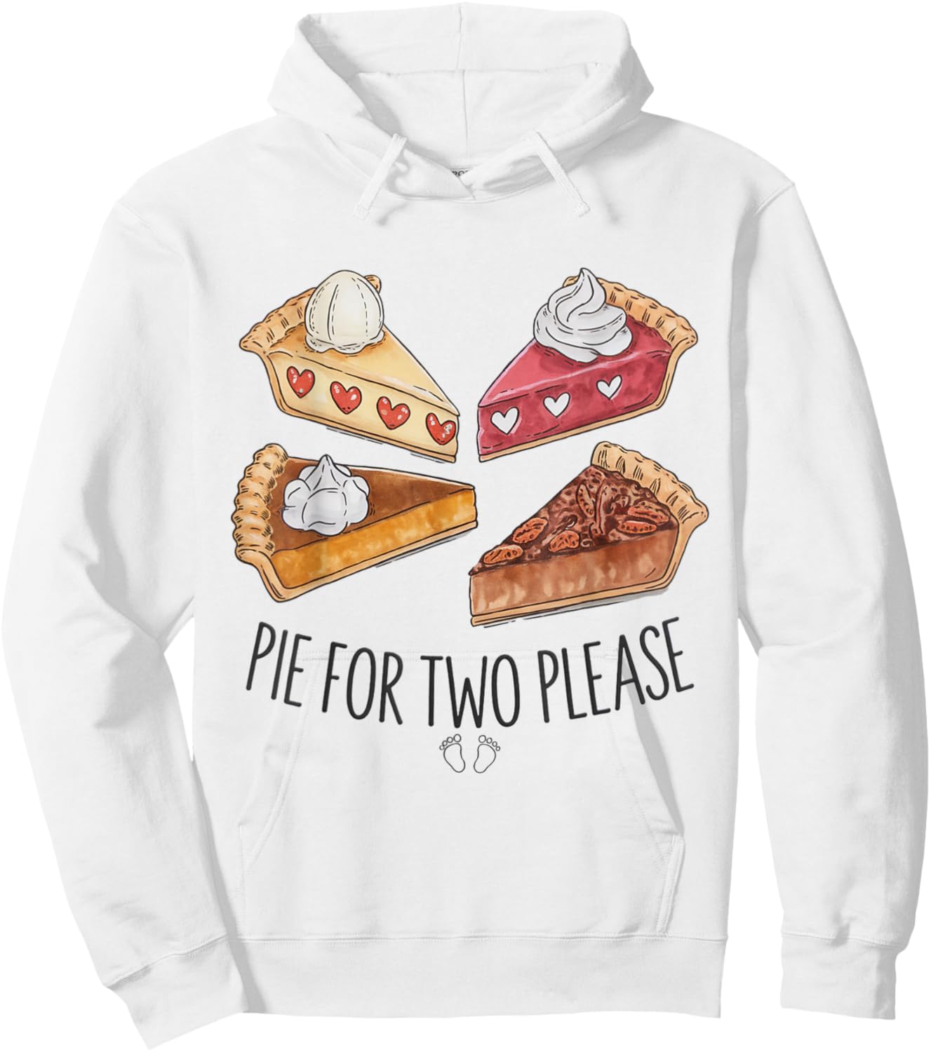 Eating Pumpkin Pie For Two Thanksgiving Pregnancy Hoodie - Hoodie | White
