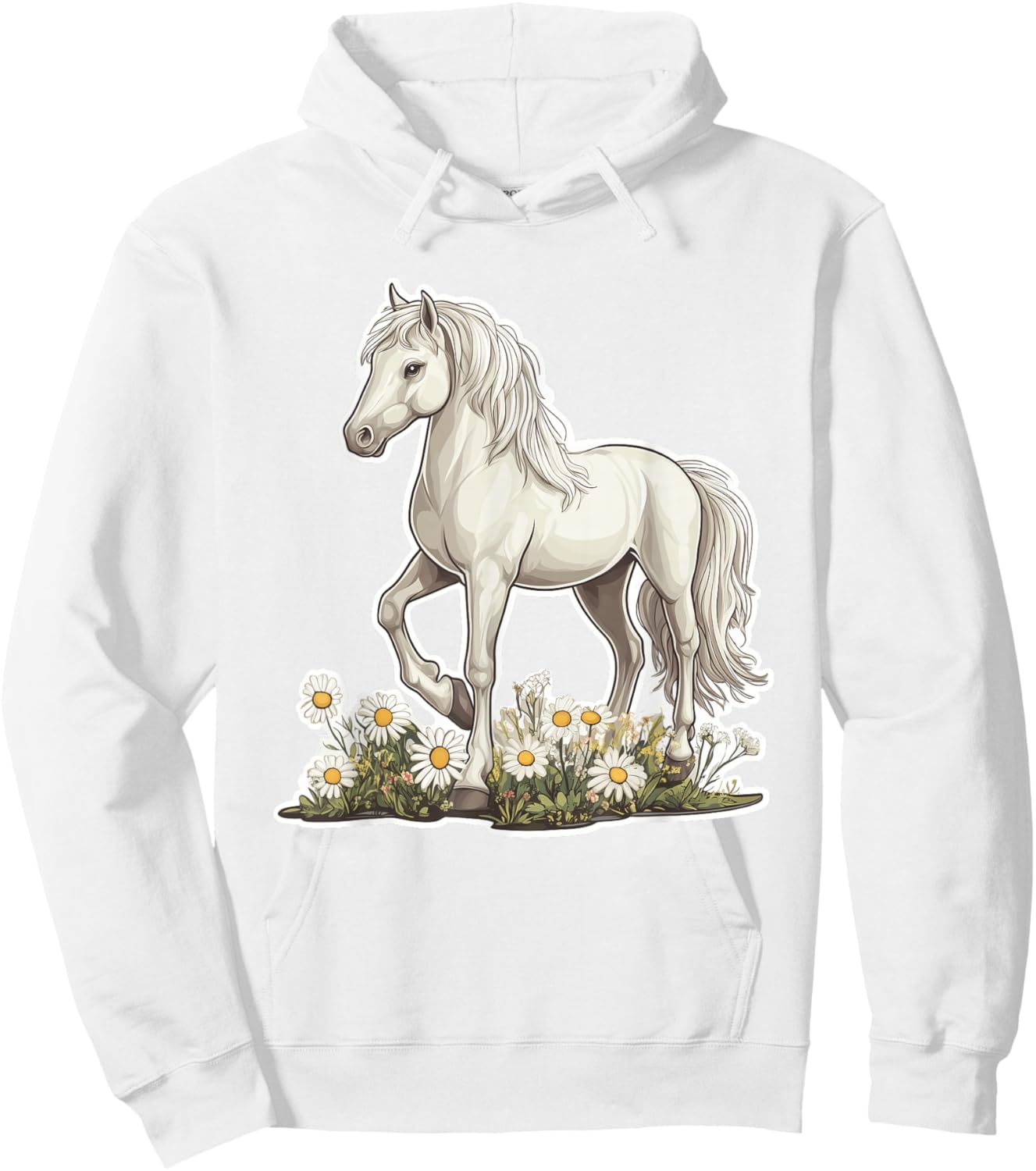 Cheval avec des Fleurs Chevaux Filles Hoodie - Hoodie | White