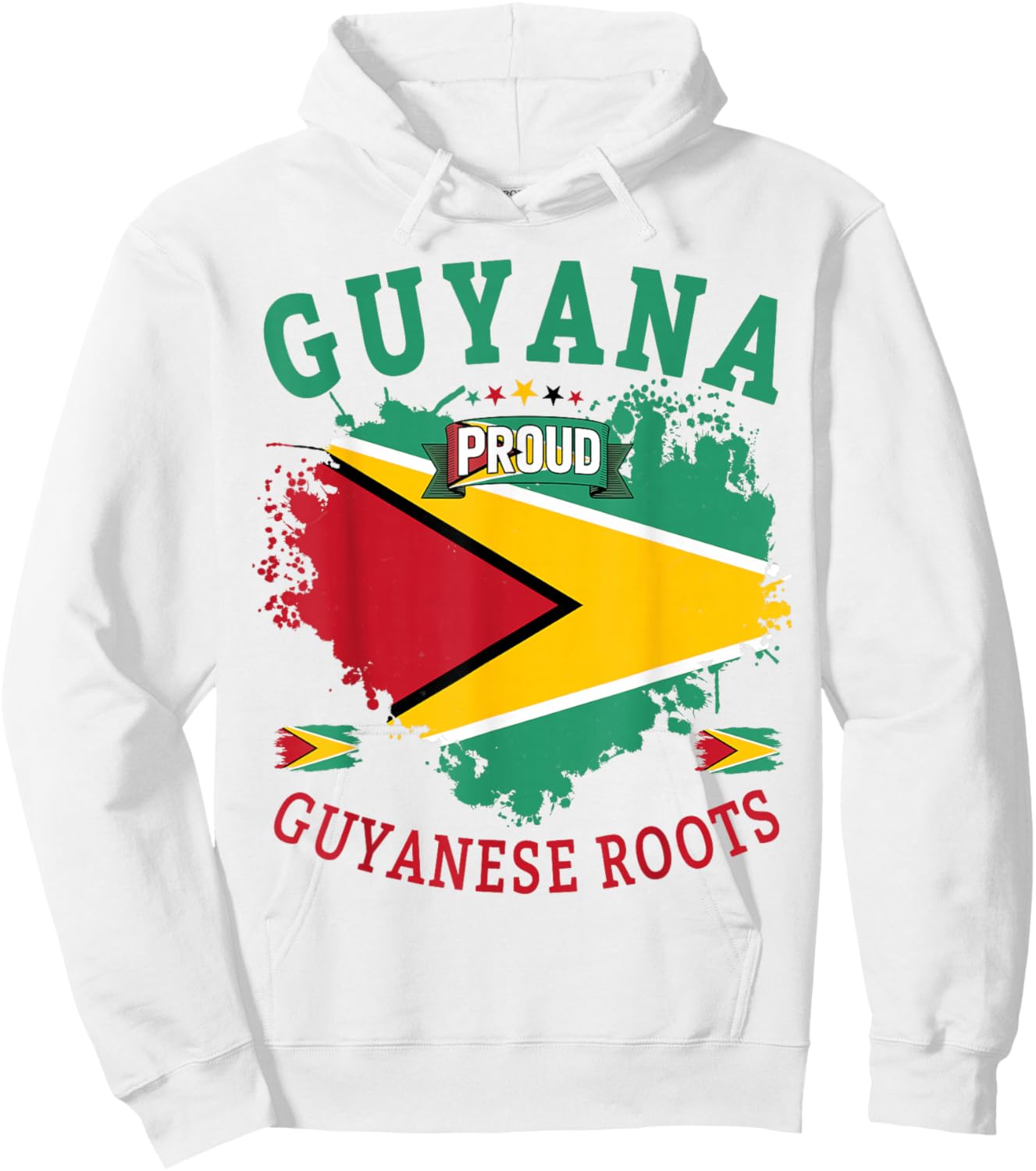 Guyanese Cultural Outfit Idea & Guyana Flag Theme Hoodie - Hoodie | White