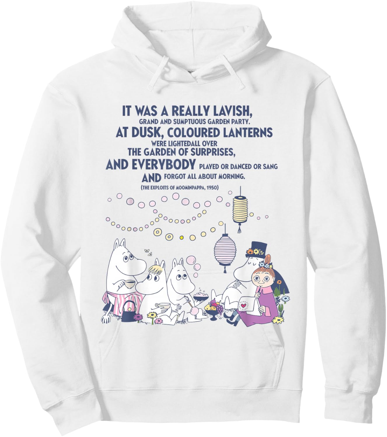 Moomin Really Lavish The Exploits of Moominpappa Quote Hoodie - Hoodie | White
