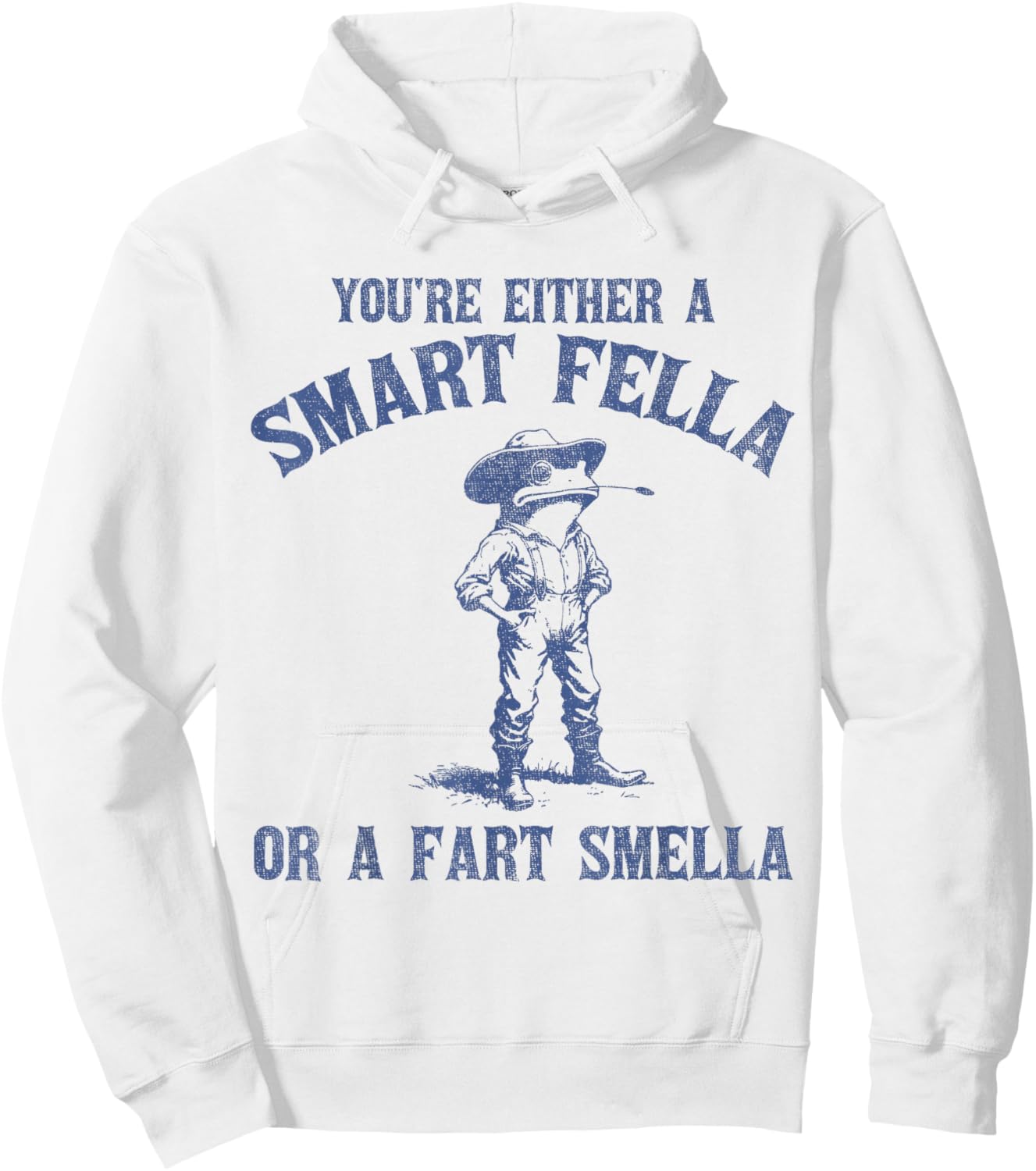 You're Either A Smart Fella Or A Fart Smella Funny Frog Hoodie - Hoodie | White
