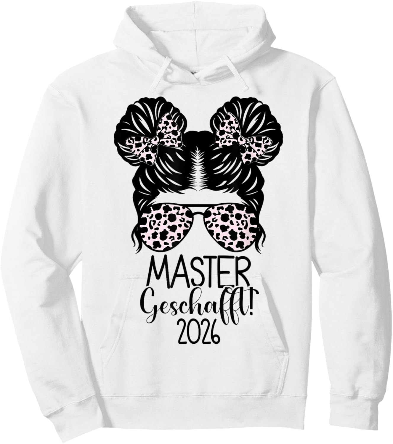 Master Geschafft 2026 Messy Bun Masterabschluss Hoodie - Hoodie | White