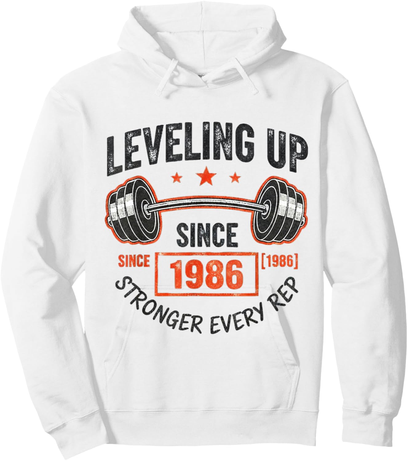 40th Birthday Gym Workout Shirt - Leveling Up Since 1986 Hoodie - Hoodie | White