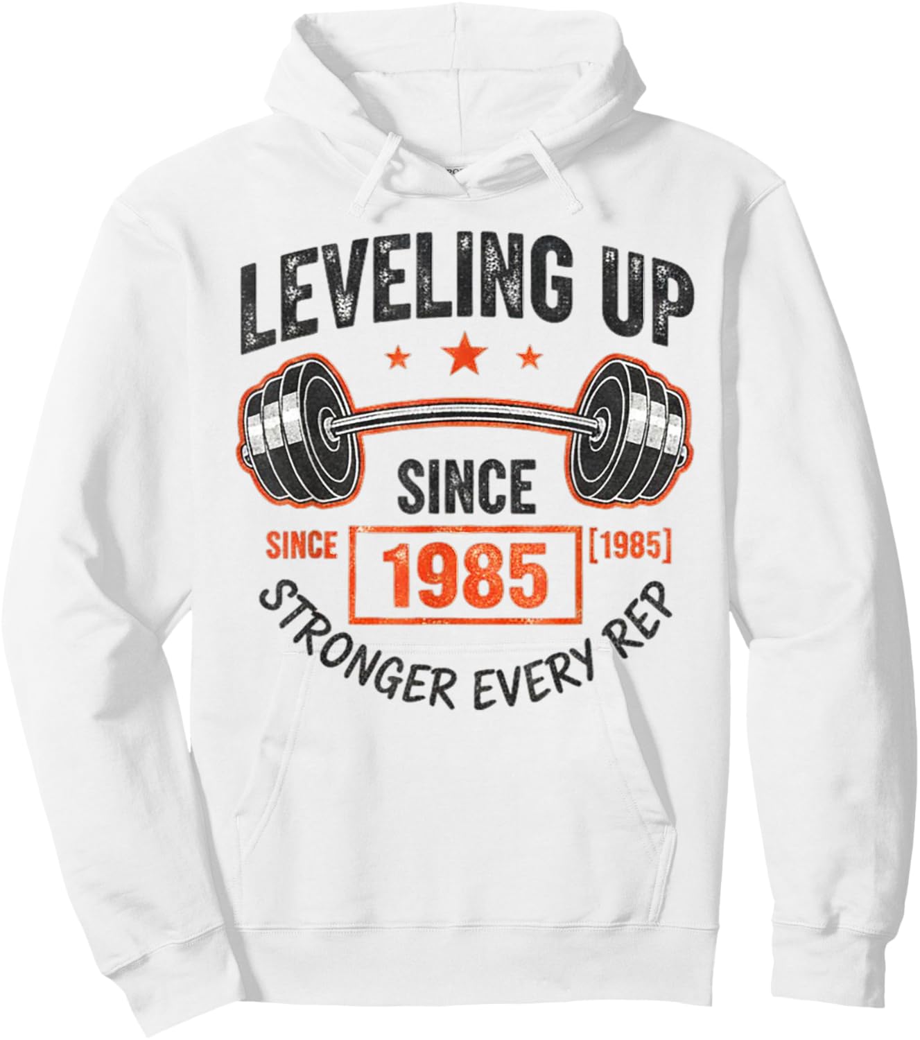 40th Birthday Gym Workout Shirt - Leveling Up Since 1985 Hoodie - Hoodie | White
