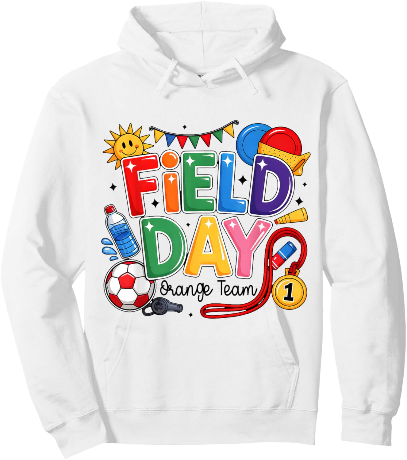 Field Day Orange Team Funny for Kids Teacher Field Day Games Hoodie - Hoodie | White