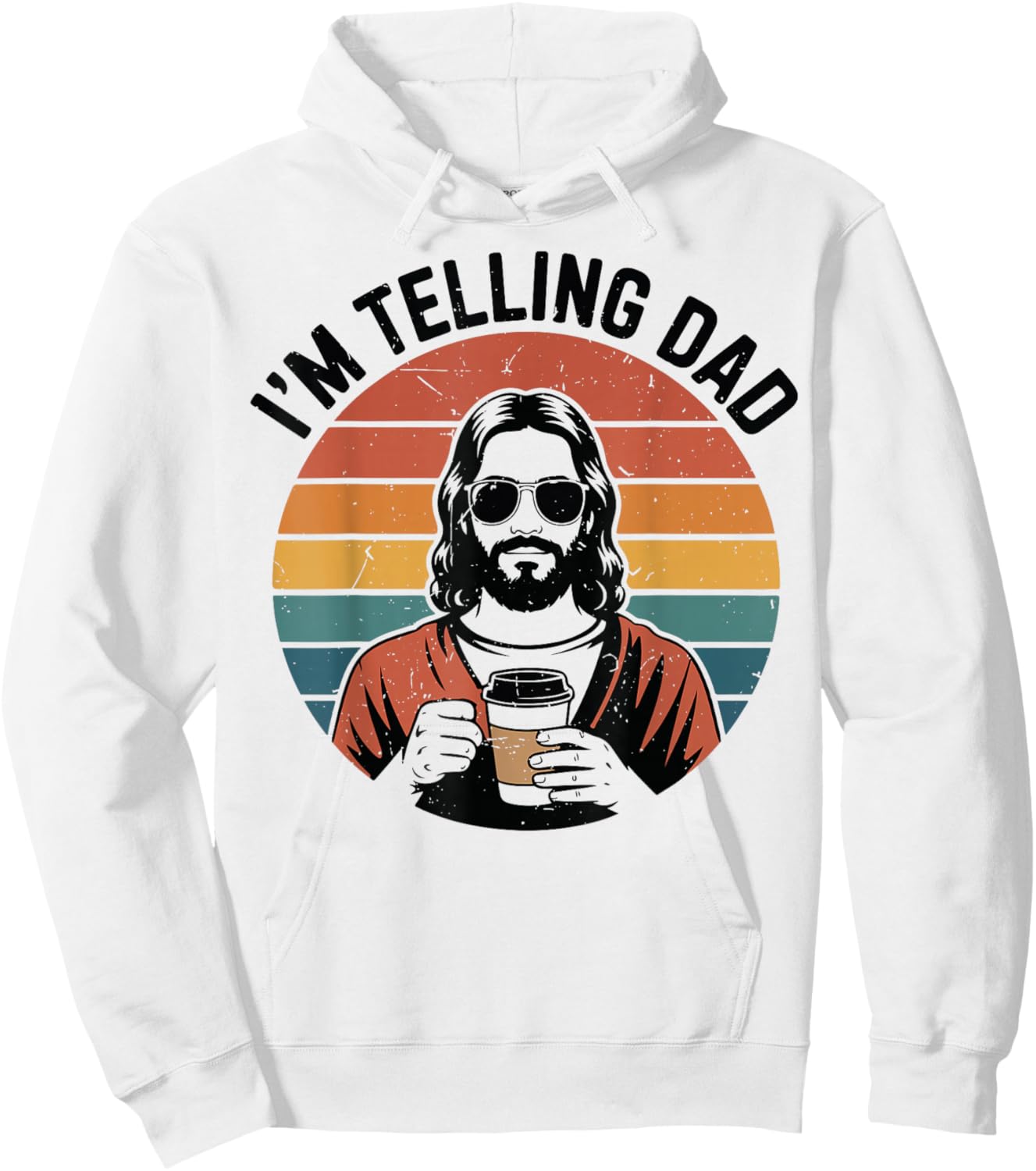I'm Telling Dad Jesus Christ Meme Christian Humor Funny Kids Hoodie - Hoodie | White