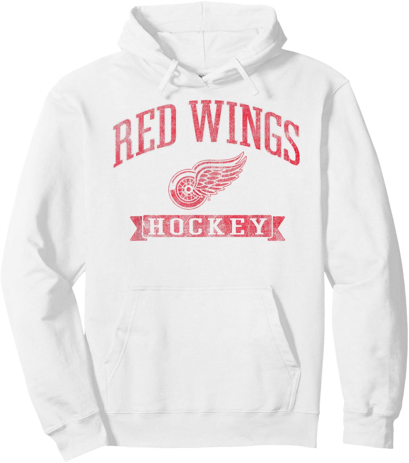 Detroit Red Wings Vintage Hockey Gray Officially Licensed Hoodie - Hoodie | White