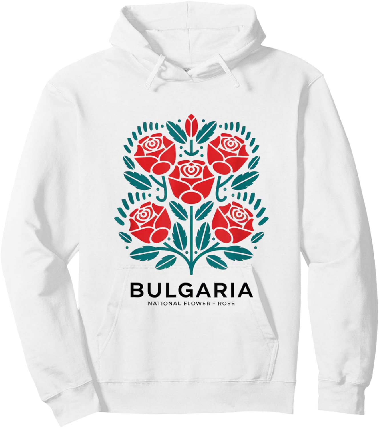 Bulgarian Pink Pattern National Flower Bulgaria Gifts Hoodie - Hoodie | White